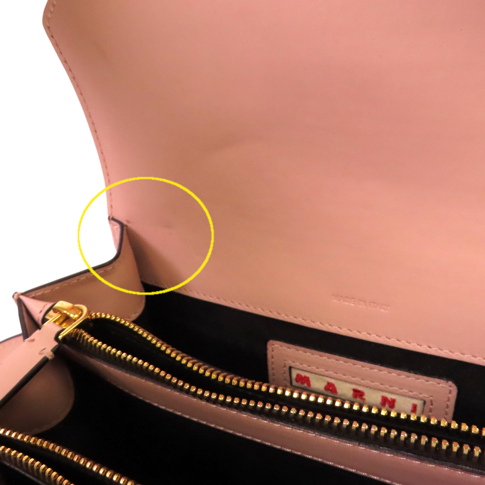 MARNI 牛皮皮革Shoulder Bag金扣肩背袋粉紅色