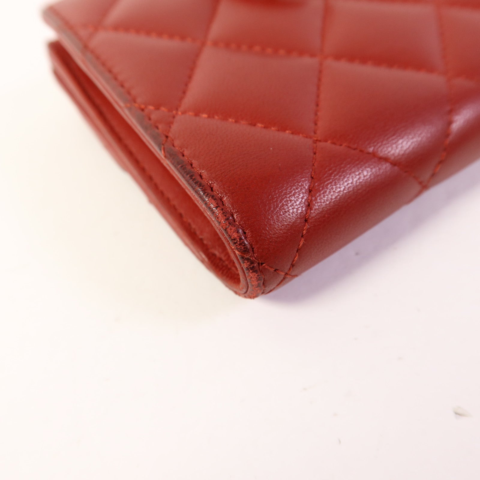 CHANEL 羊皮皮革Bifold Wallet銀扣錢包