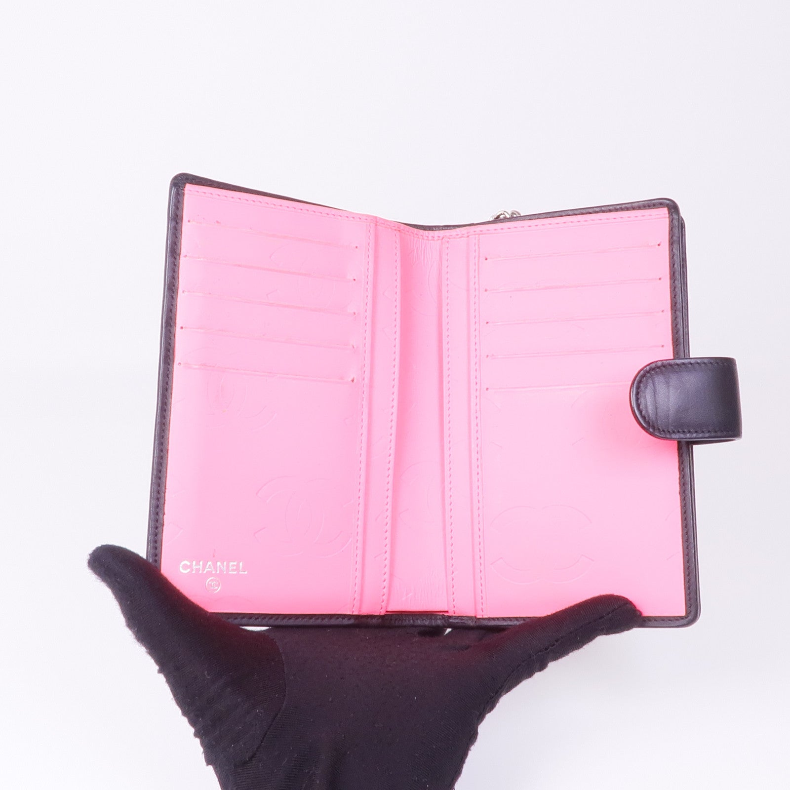 CHANEL 牛皮皮革Cambon Wallet銀扣錢包