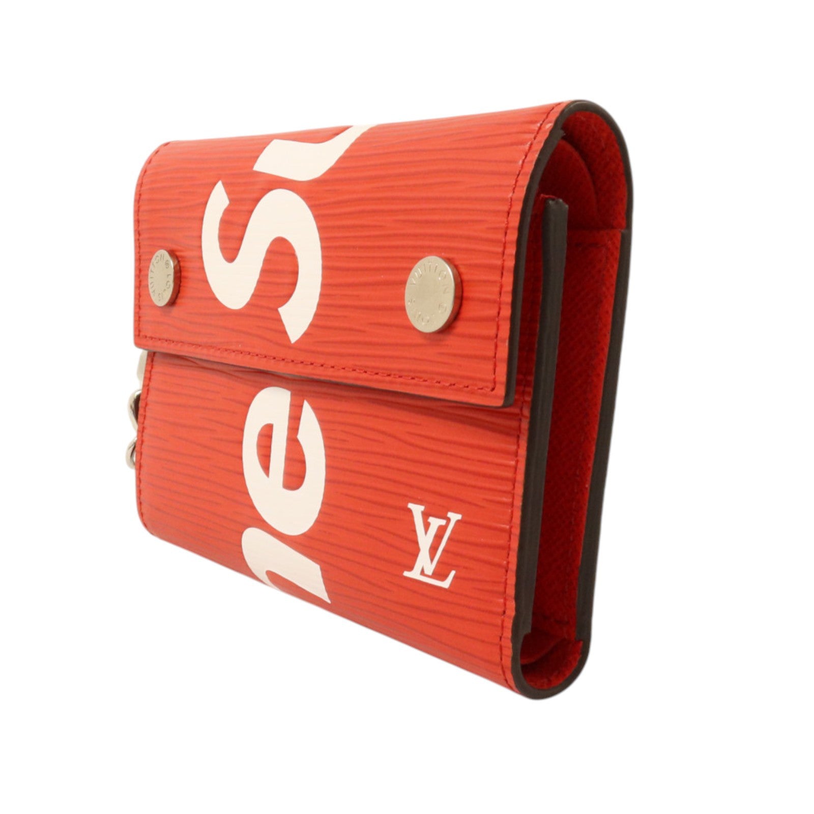 LOUIS VUITTON Epi LV x Supreme Chain Wallet銀扣錢包
