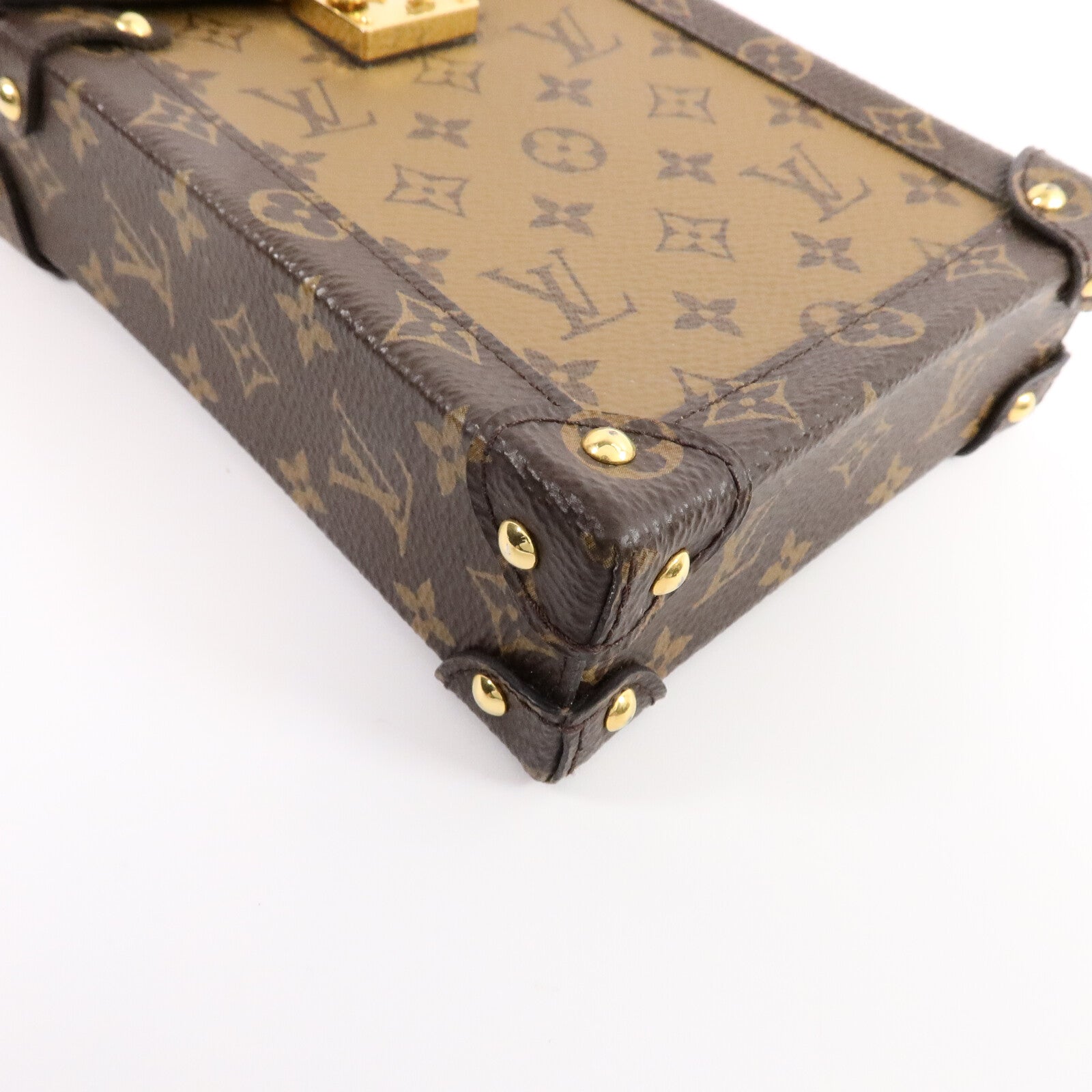 LOUIS VUITTON Monogram Reverse Trunk Vertical鏈帶肩背袋