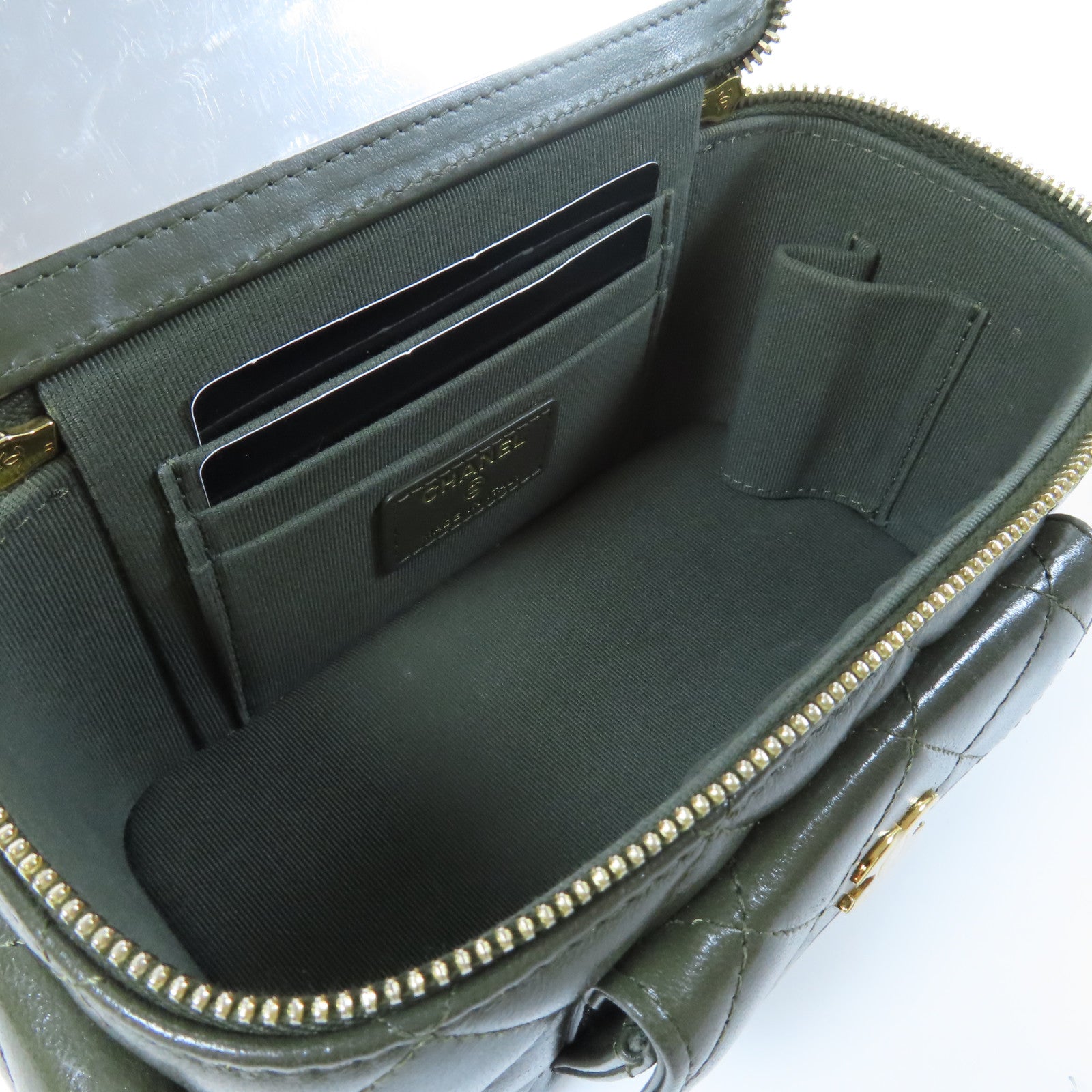 CHANEL 【激減優惠】菱格牛皮皮革Chain Shoulder Bag金扣鏈帶肩背袋綠色