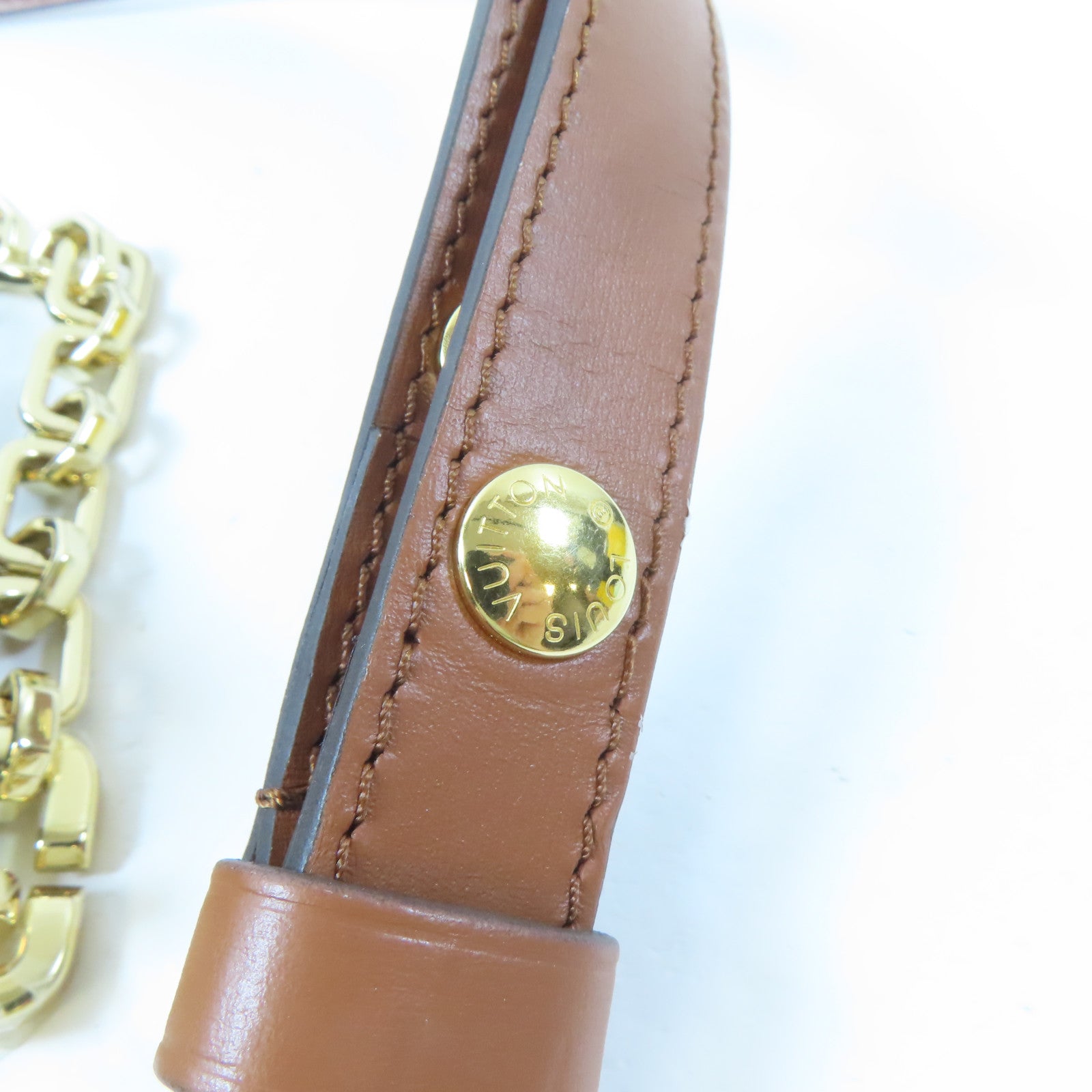 LOUIS VUITTON Monogram Reverse Dauphine MM金扣肩背袋啡色