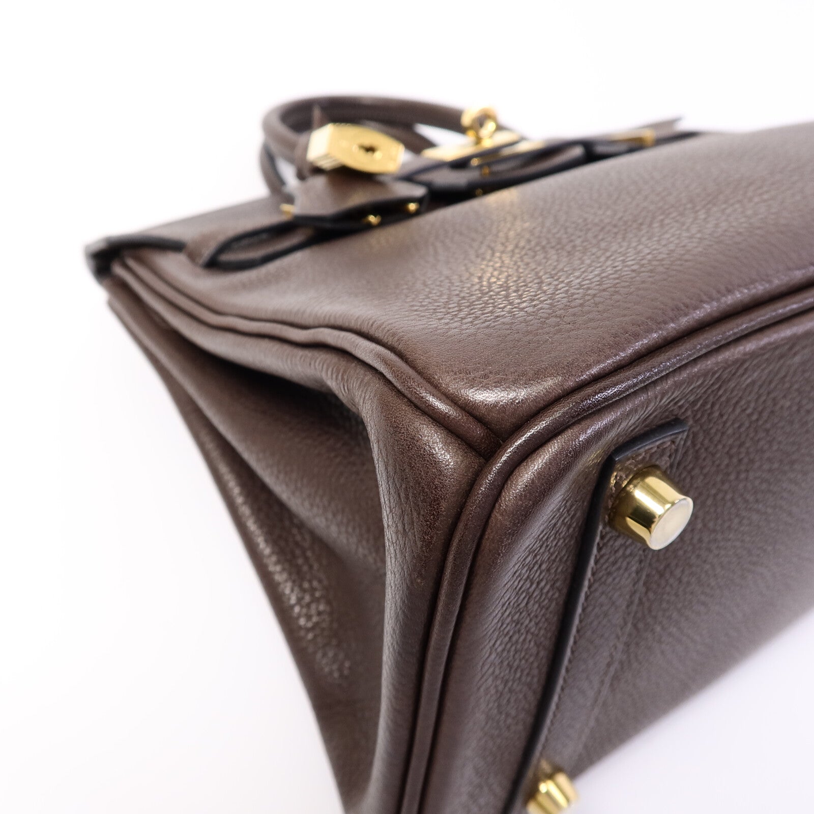 HERMES Barenia皮革Birkin 25手挽袋Ebene