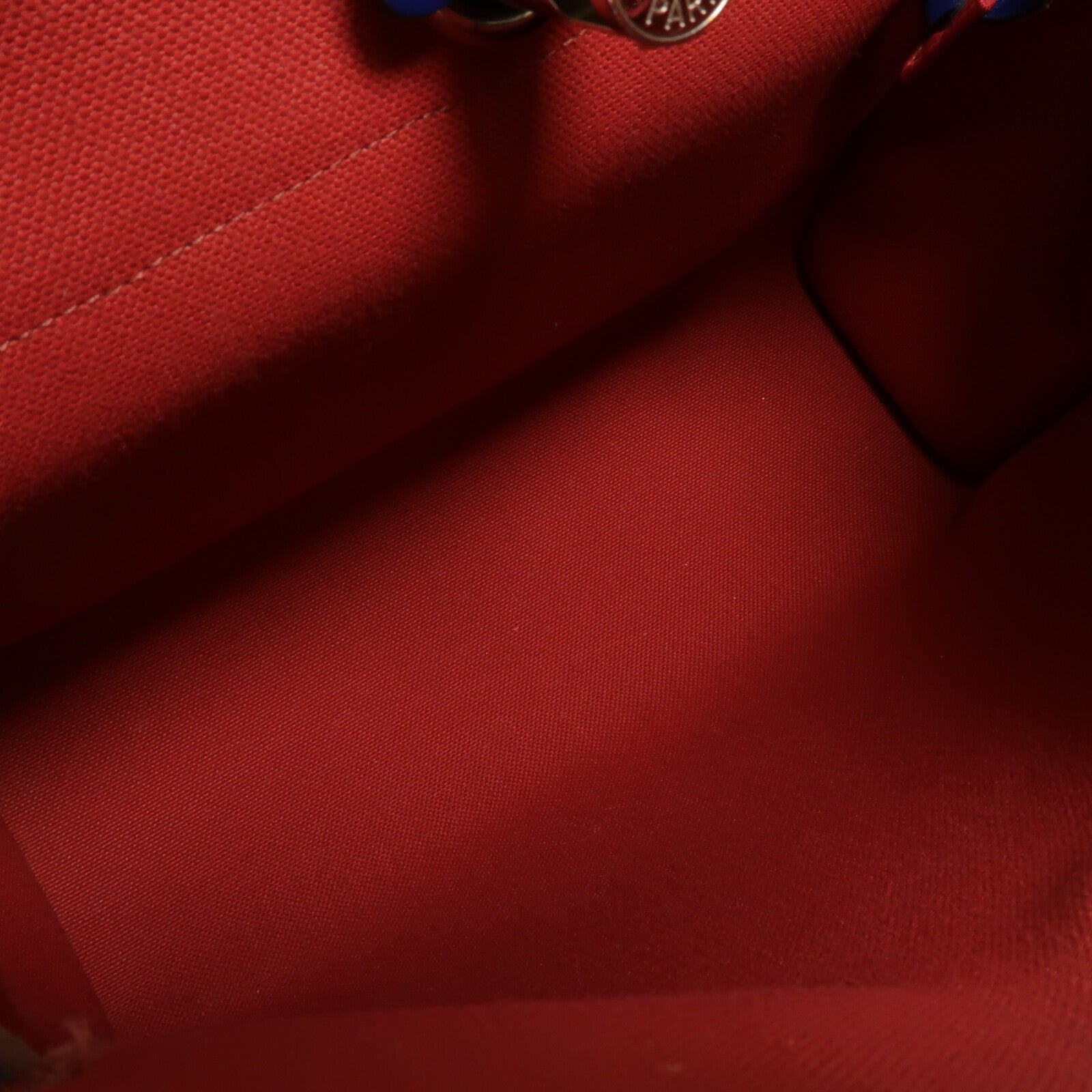 HERMES 帆布Herbag PM手挽肩背兩用袋Rouge Grenat/Bleu Saphir