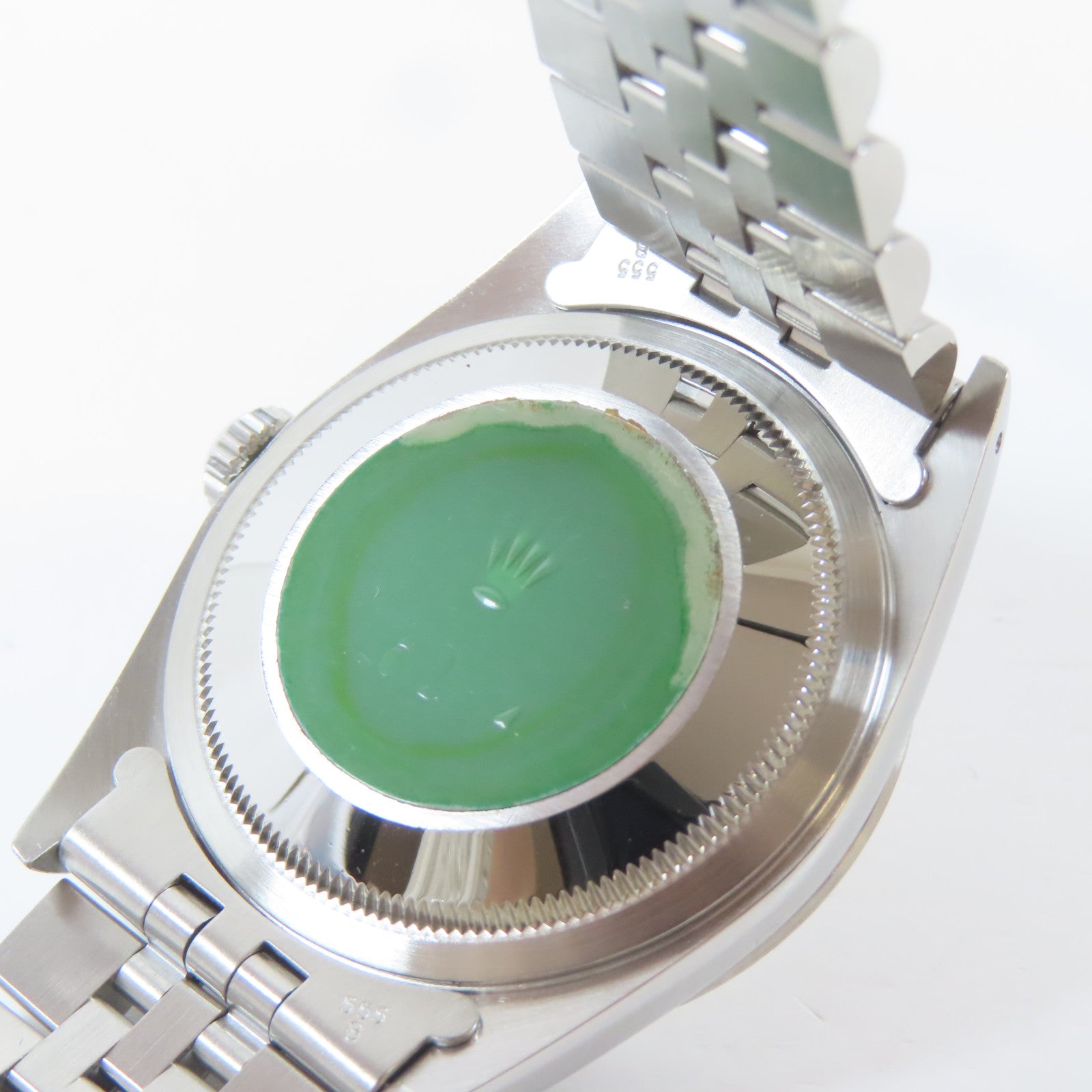 ROLEX Datejust 18K白金/不鏽鋼手錶自動機芯白色#19.5cm