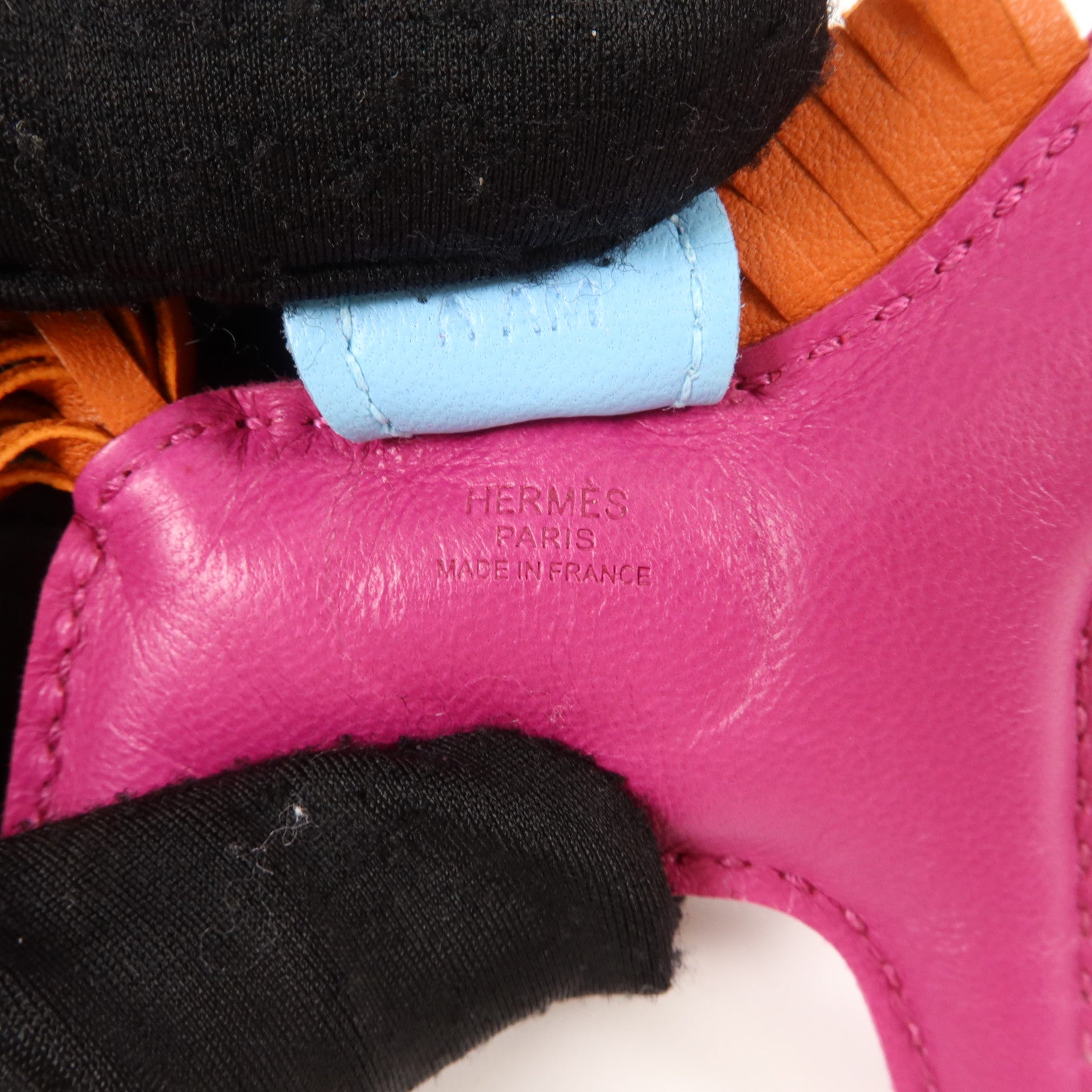 HERMES Milo皮革Rodeo PM掛飾Rose Purple/Celeste/Cornaline