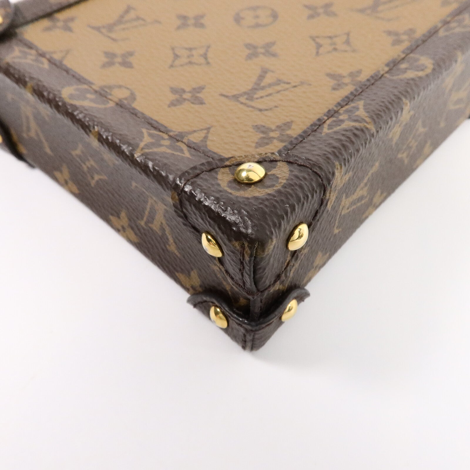 LOUIS VUITTON Monogram Reverse Trunk Vertical鏈帶肩背袋