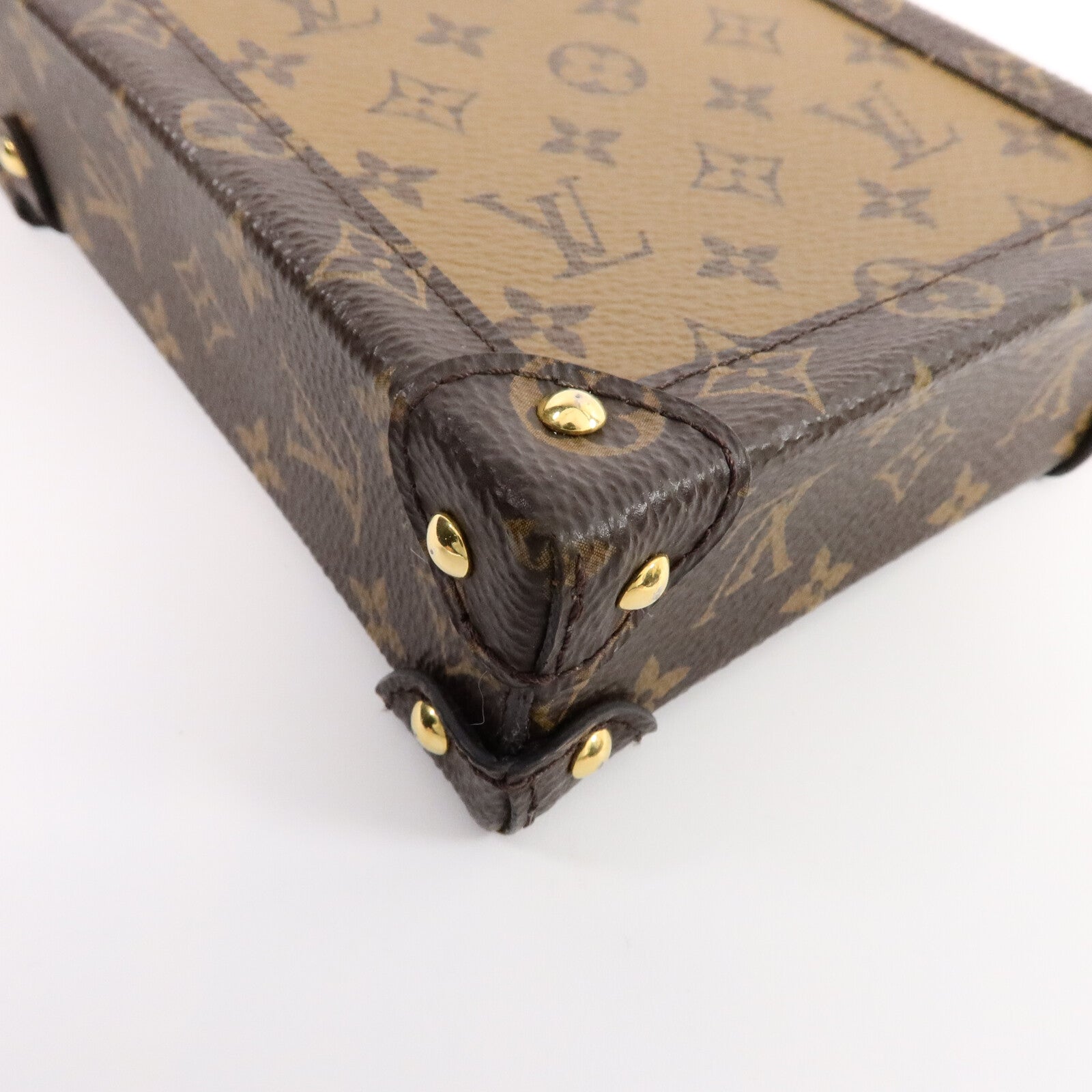 LOUIS VUITTON Monogram Reverse Trunk Vertical鏈帶肩背袋