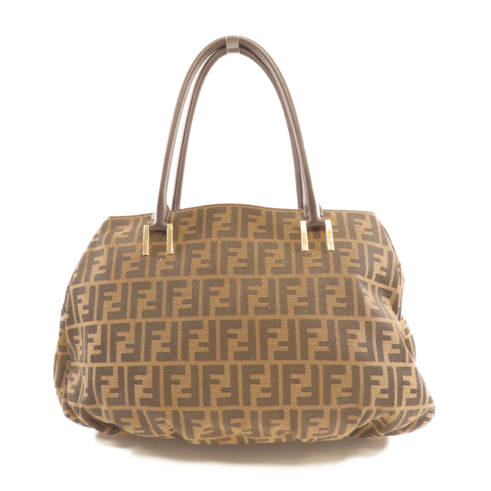 FENDI 帆布Shoulder Bag金扣肩背袋啡色
