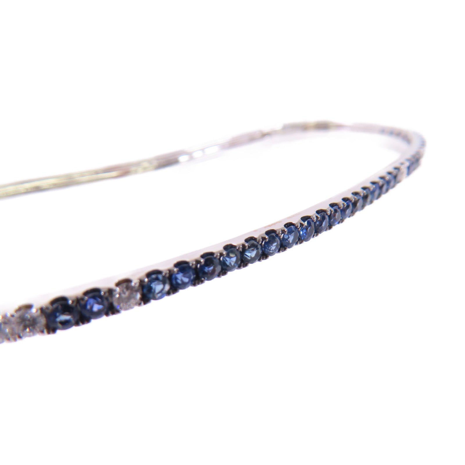 JEWELRY 18K白金/1.27ct藍寶石Hand Bangle手鐲
