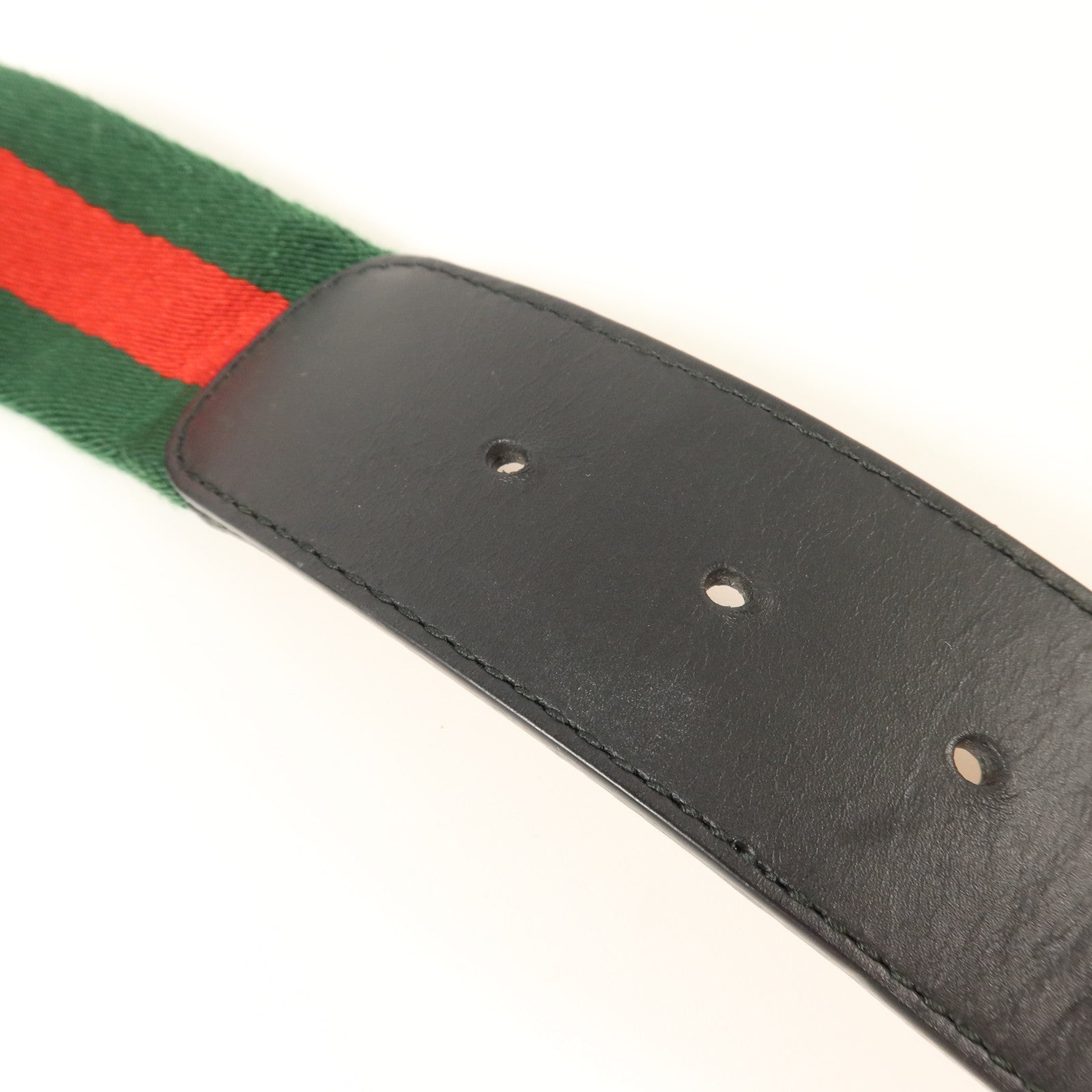 GUCCI 牛皮皮革/帆布GG Buckle Belt 90cm銀扣皮帶