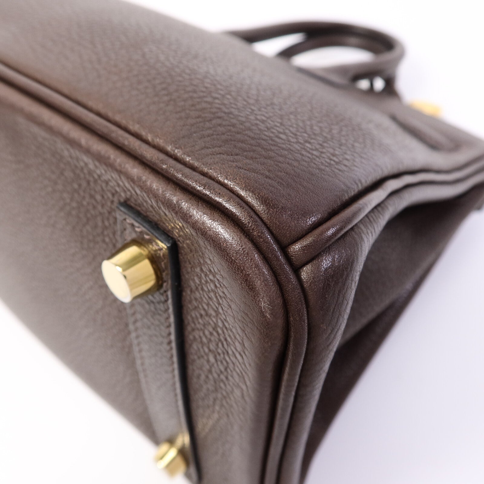 HERMES Barenia皮革Birkin 25手挽袋Ebene