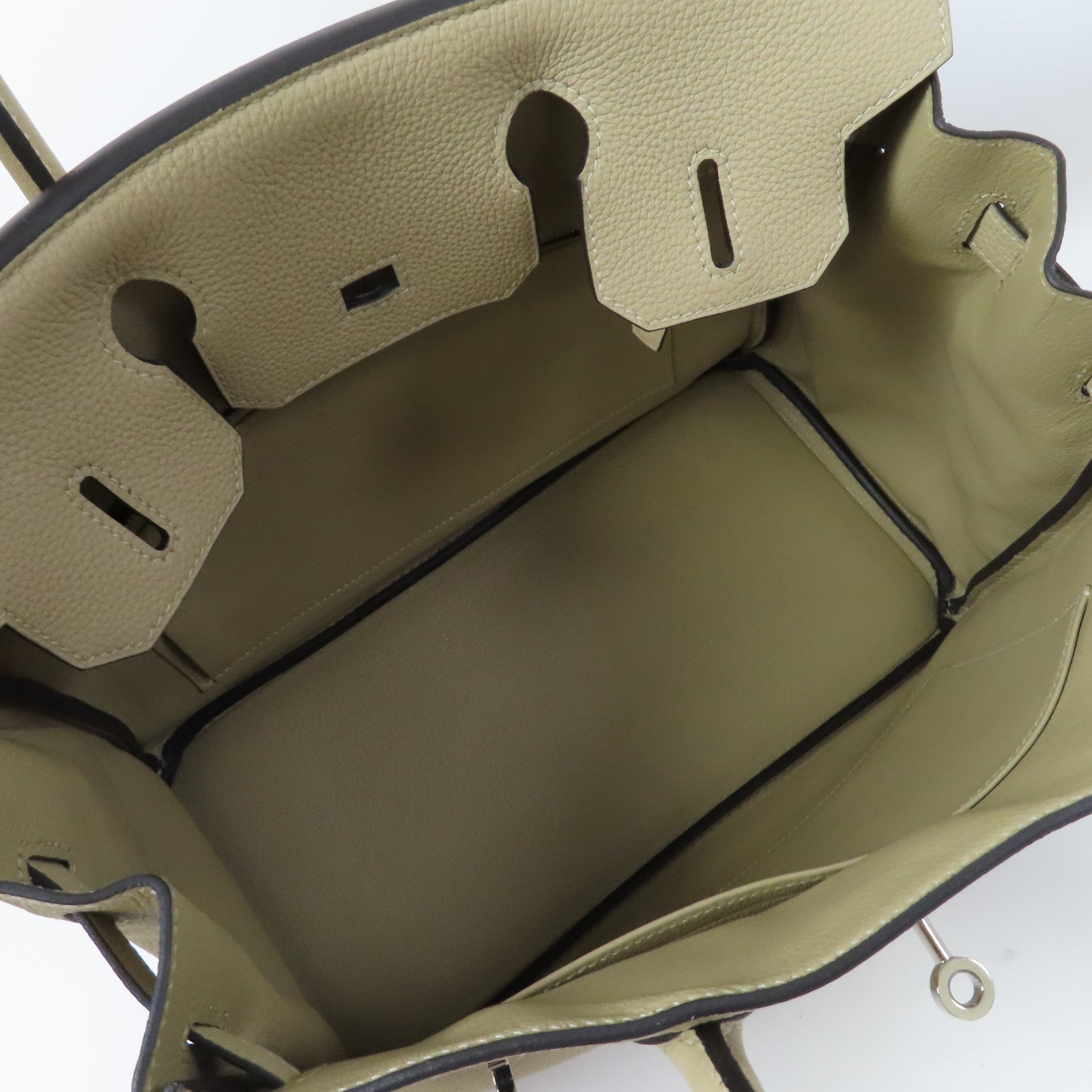 HERMES Togo皮革Birkin 30銀扣手挽袋Trench風衣灰色