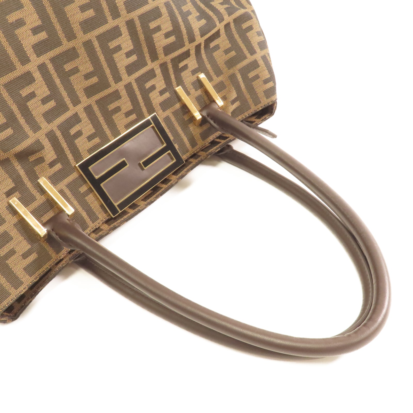 FENDI 帆布Shoulder Bag金扣肩背袋啡色
