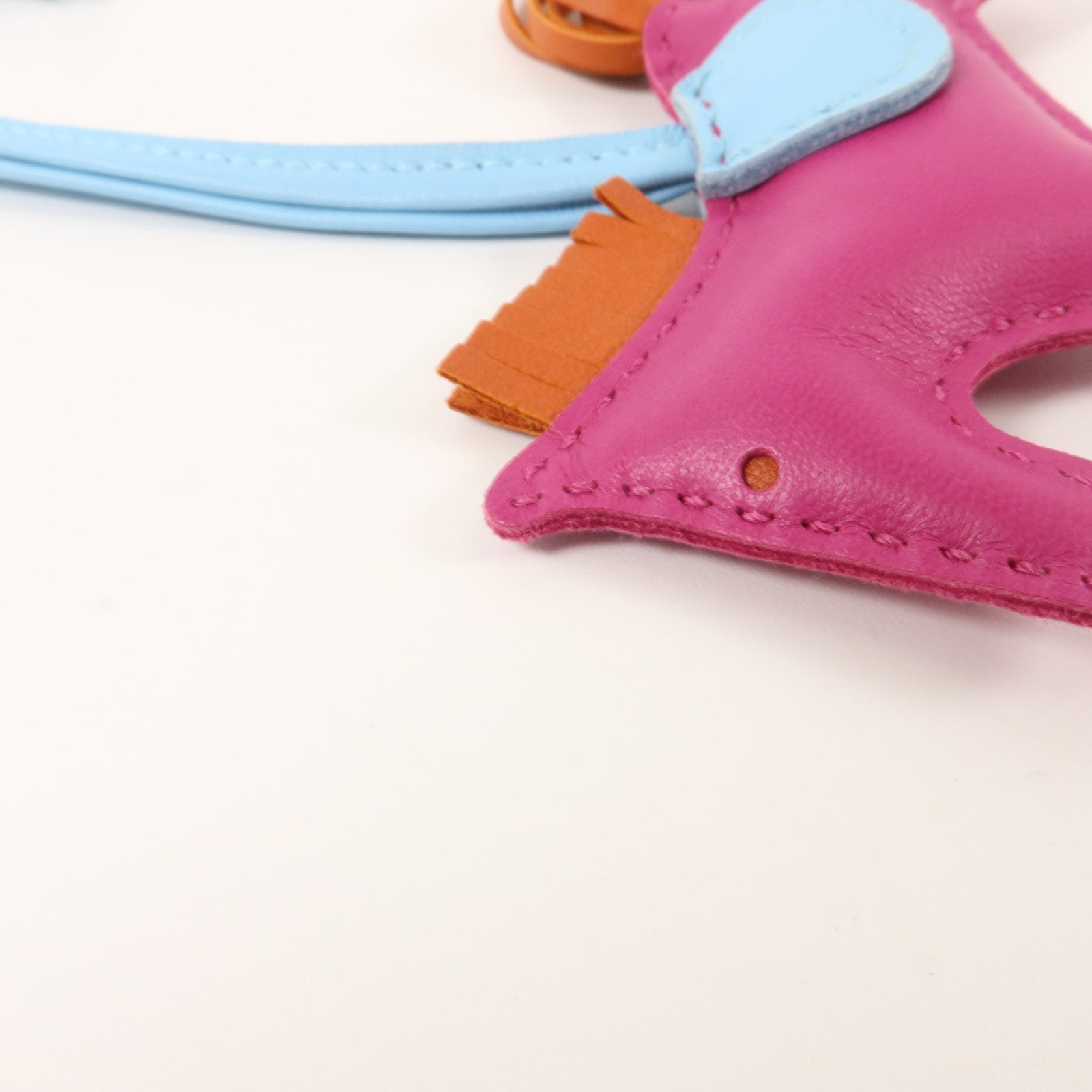 HERMES Milo皮革Rodeo PM掛飾Rose Purple/Celeste/Cornaline