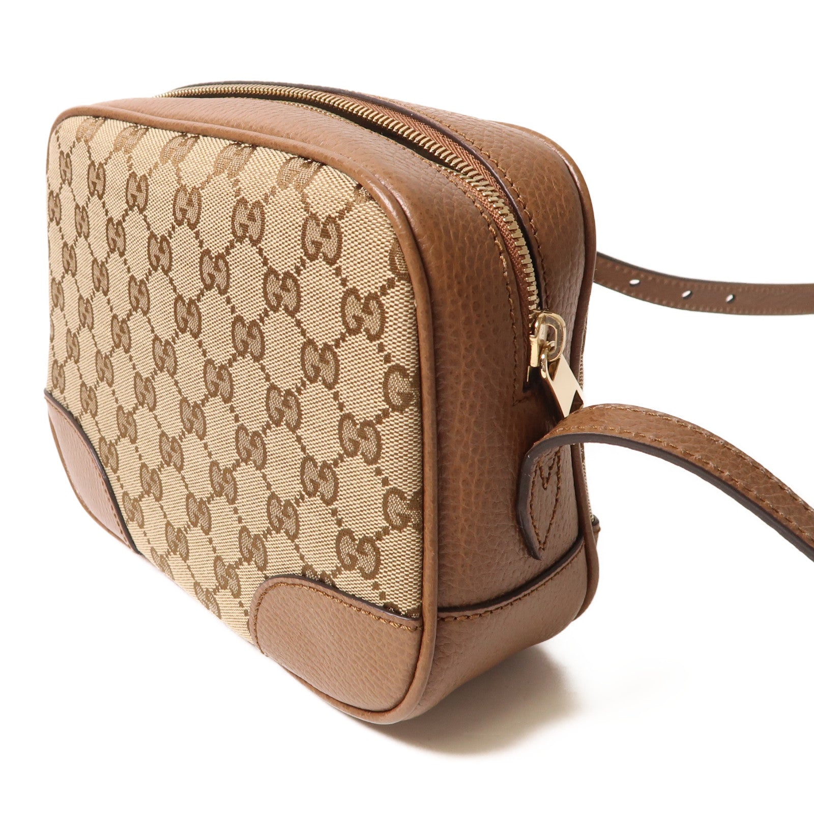 GUCCI GG SHW Shoulder Bag 520981 Coated Canvas/Calf Brown