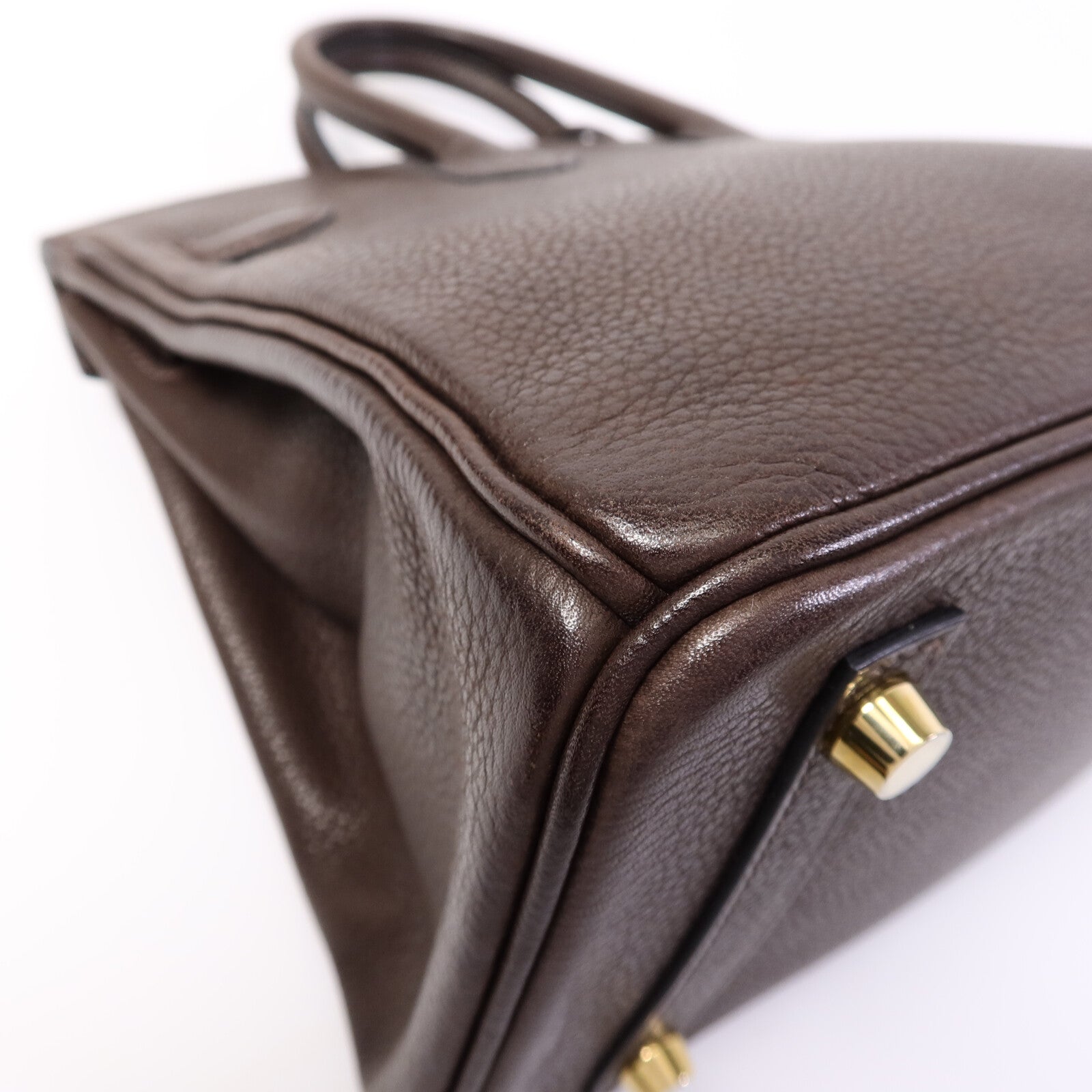 HERMES Barenia皮革Birkin 25手挽袋Ebene