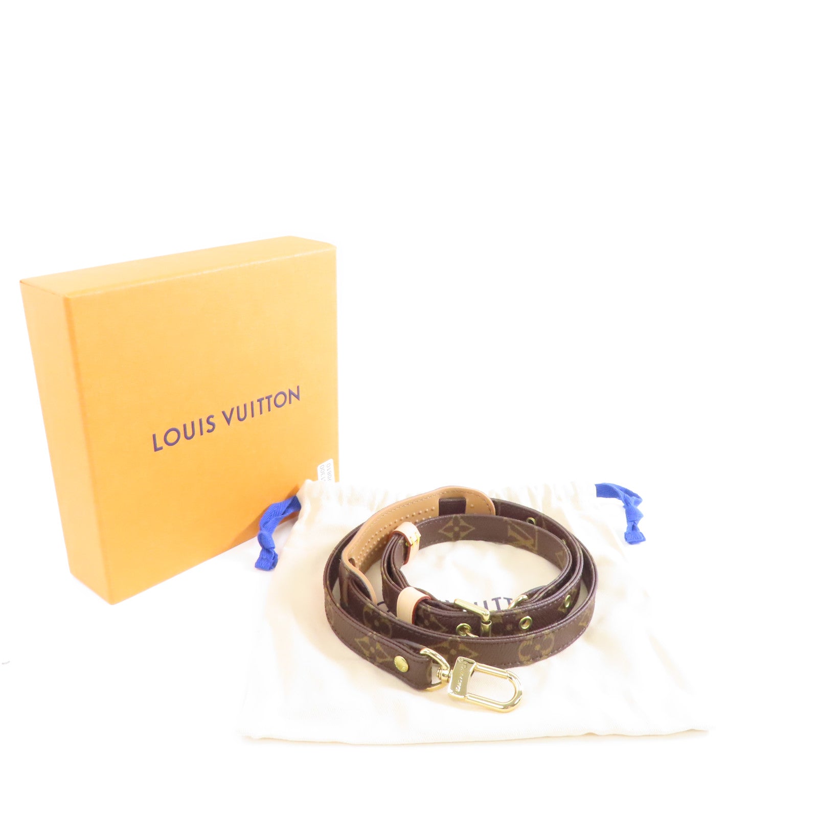 LOUIS VUITTON Monogram Shoulder Strap金扣掛飾棕色