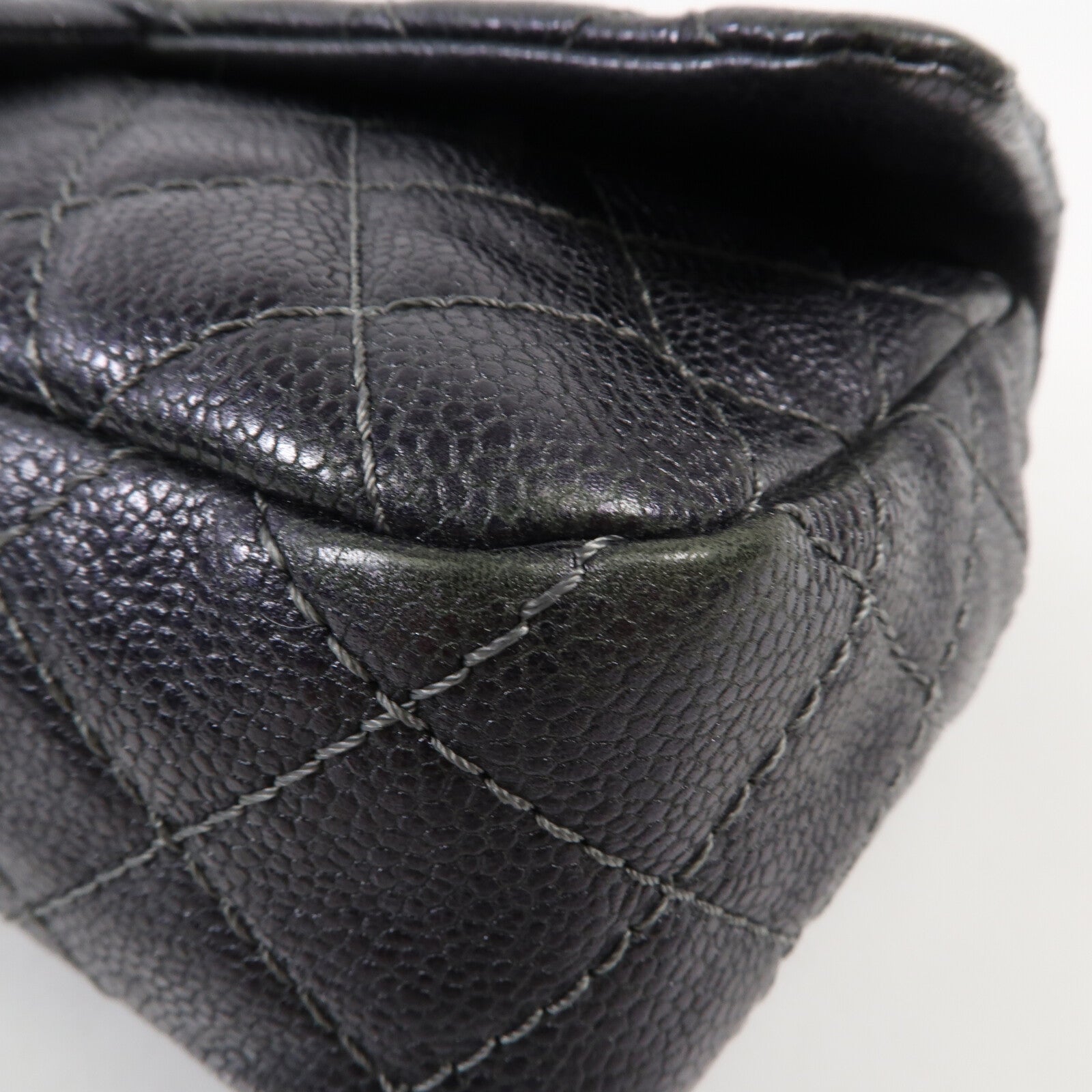 CHANEL 牛皮皮革Shoulder Bag銀扣鏈帶肩背袋