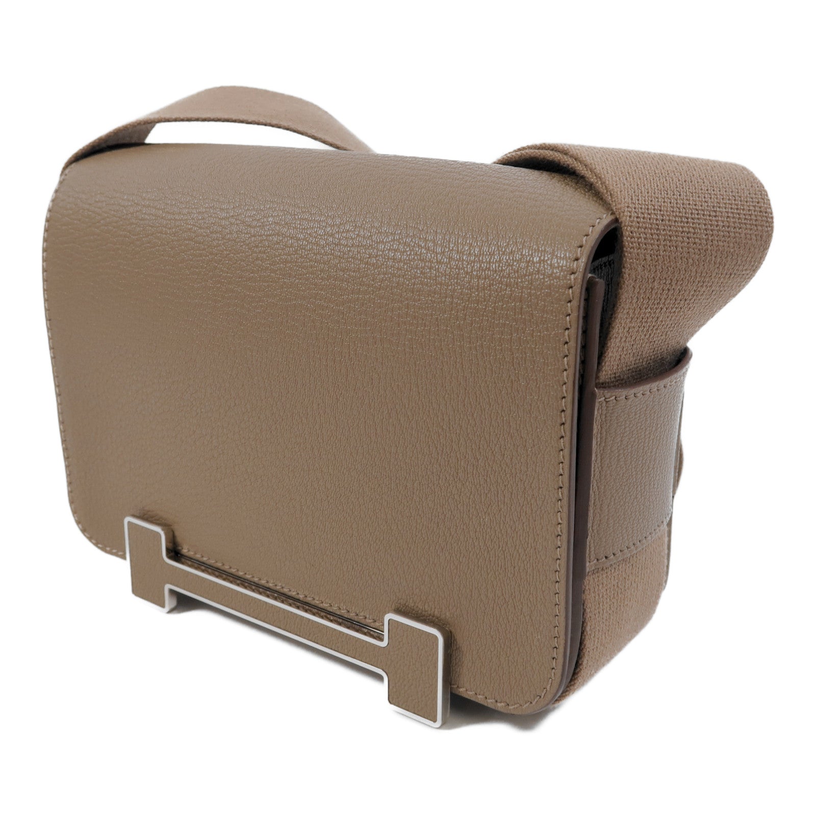 HERMES Chevre皮革Geta肩背袋Etoupe