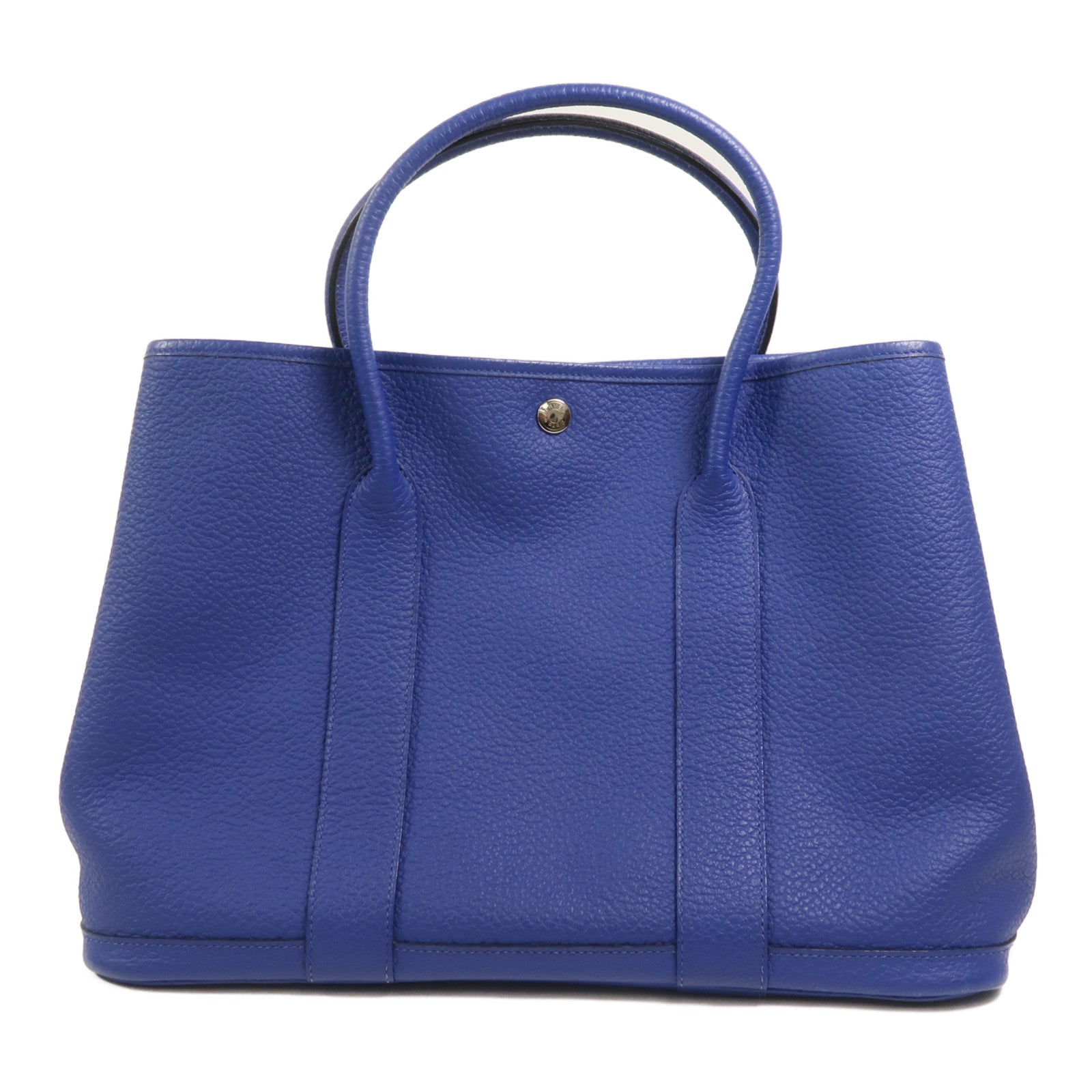 HERMES Negonda皮革Garden Party PM手挽袋Blue Electric