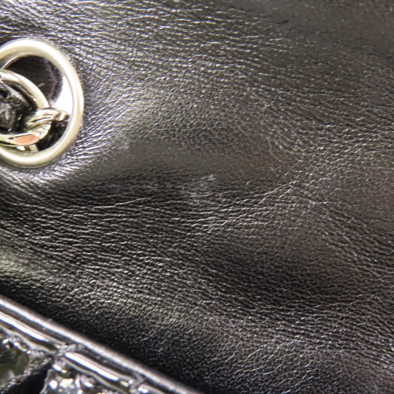 CHANEL 漆皮皮革Chain Shoulder銀扣鏈帶肩背袋