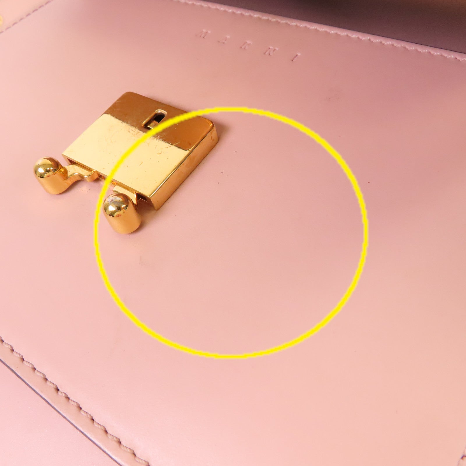 MARNI 牛皮皮革Shoulder Bag金扣肩背袋粉紅色