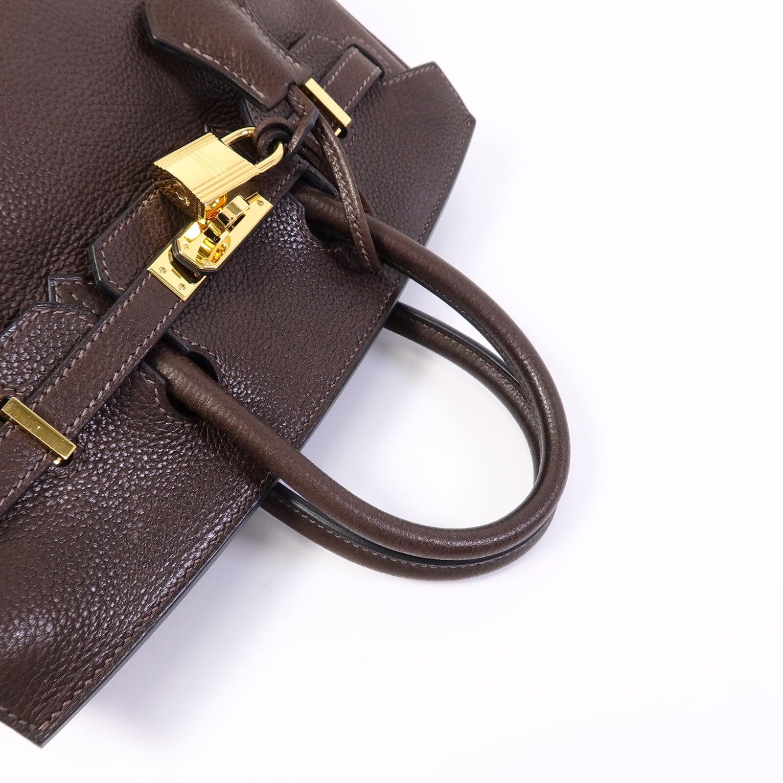 HERMES Barenia皮革Birkin 25手挽袋Ebene