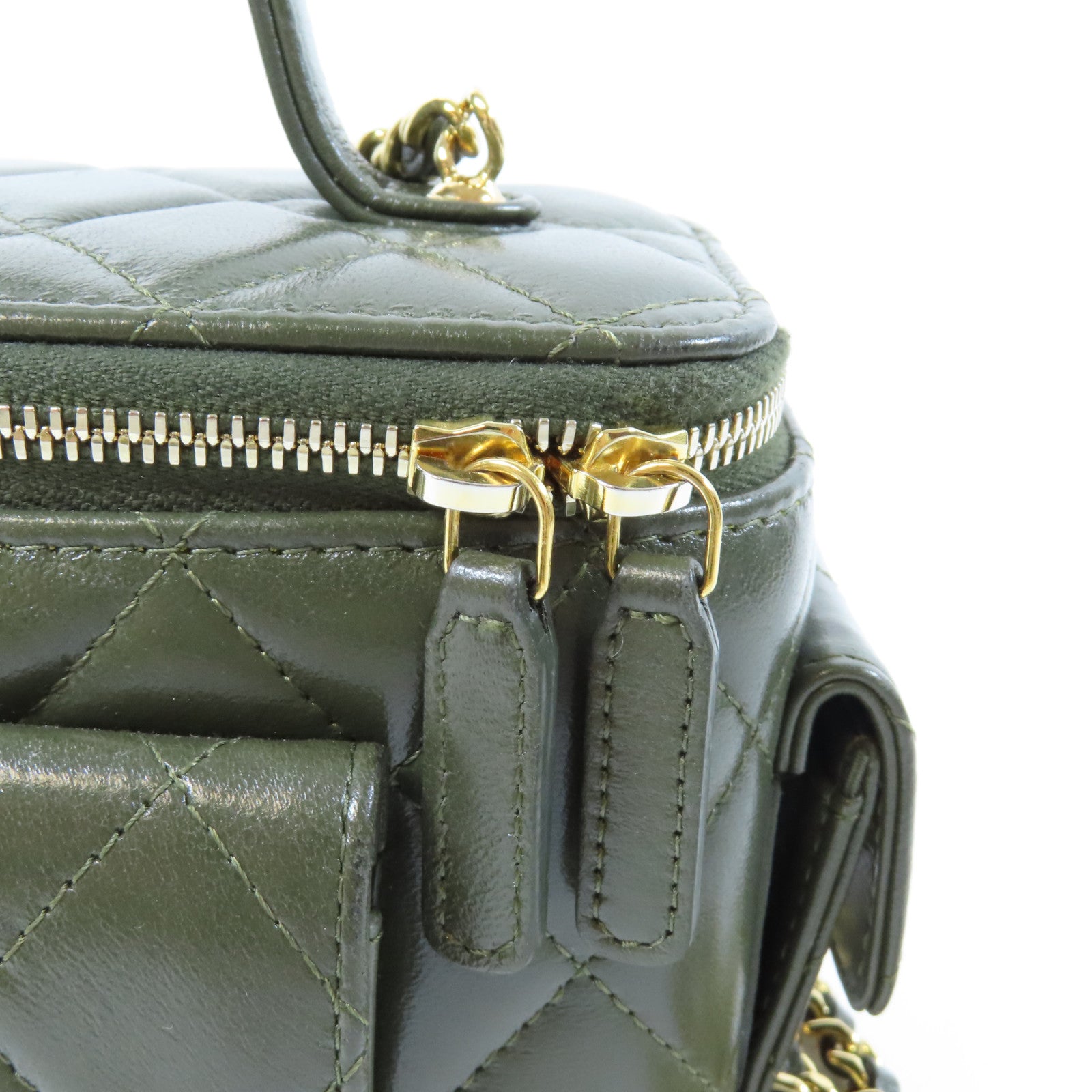 CHANEL 【激減優惠】菱格牛皮皮革Chain Shoulder Bag金扣鏈帶肩背袋綠色