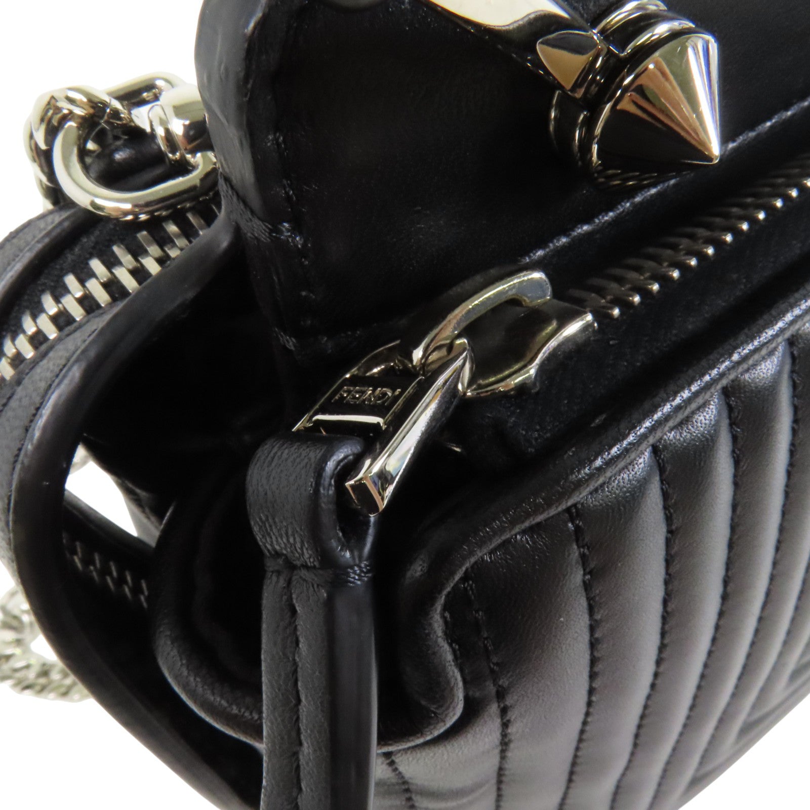 FENDI 牛皮皮革Dotcom Bag銀扣手挽肩背兩用袋