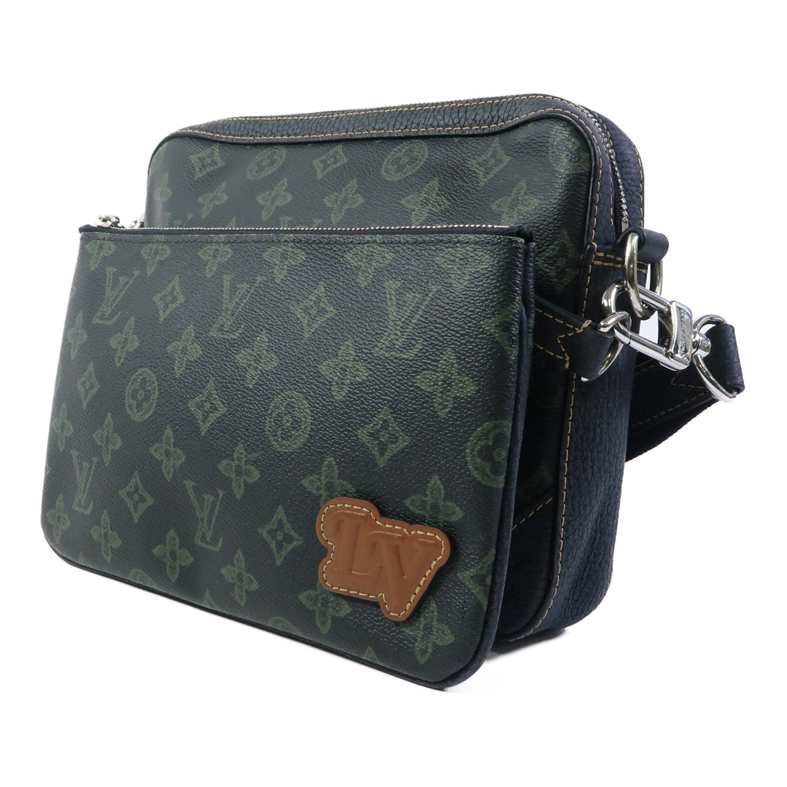 LOUIS VUITTON Monogram Trio Messenger銀扣肩背袋