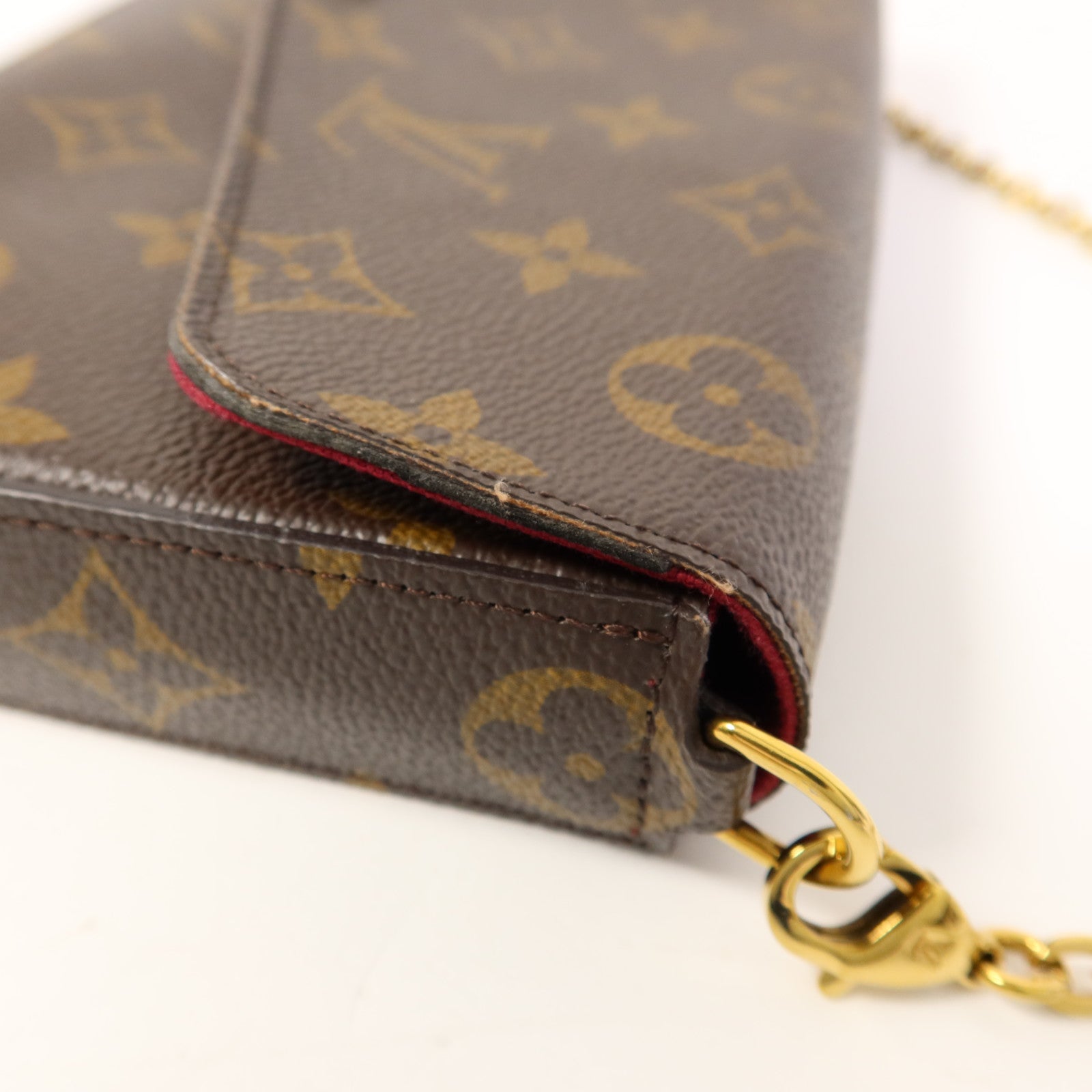 LOUIS VUITTON Monogram Pochette Felicie金扣鏈帶肩背袋