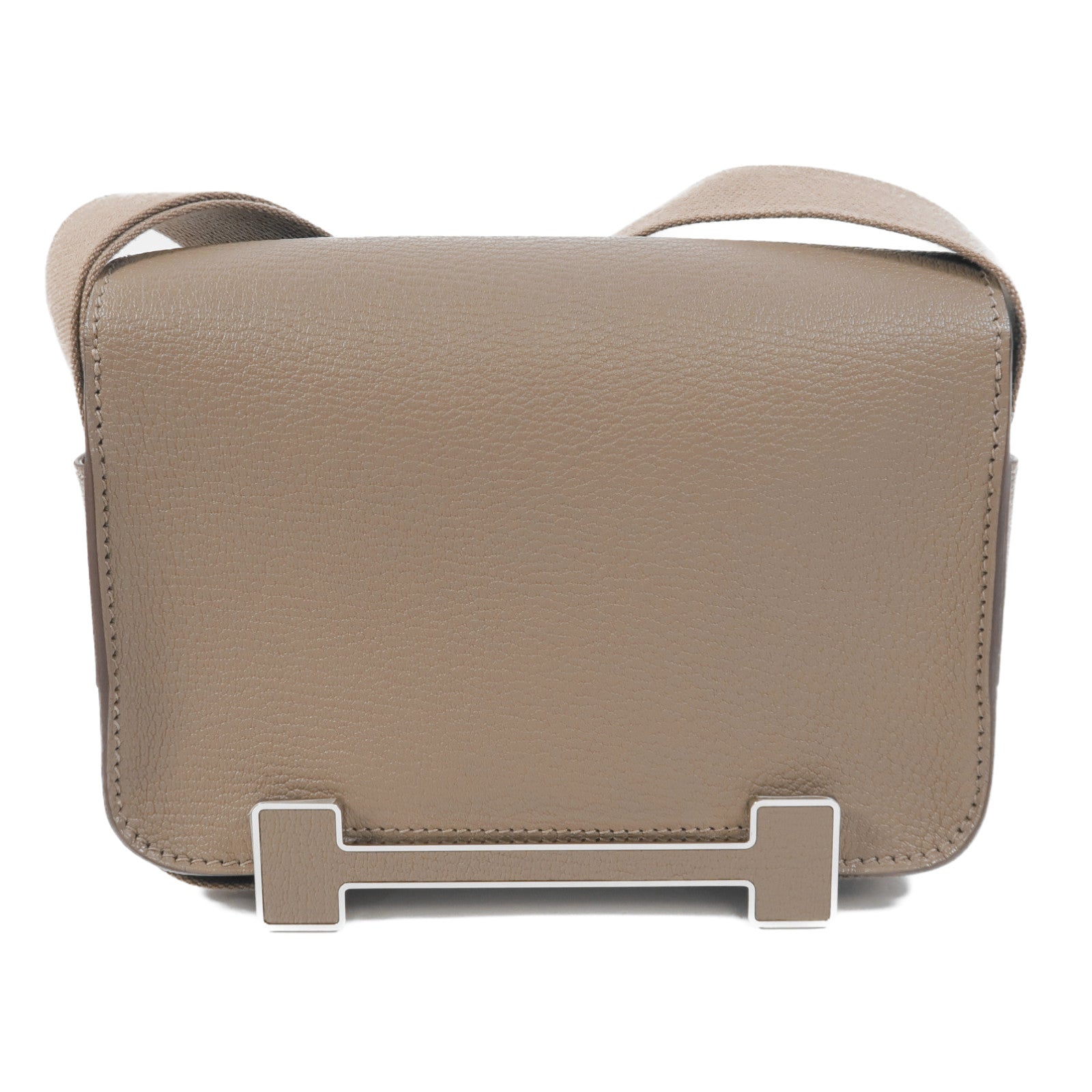 HERMES Chevre皮革Geta肩背袋Etoupe