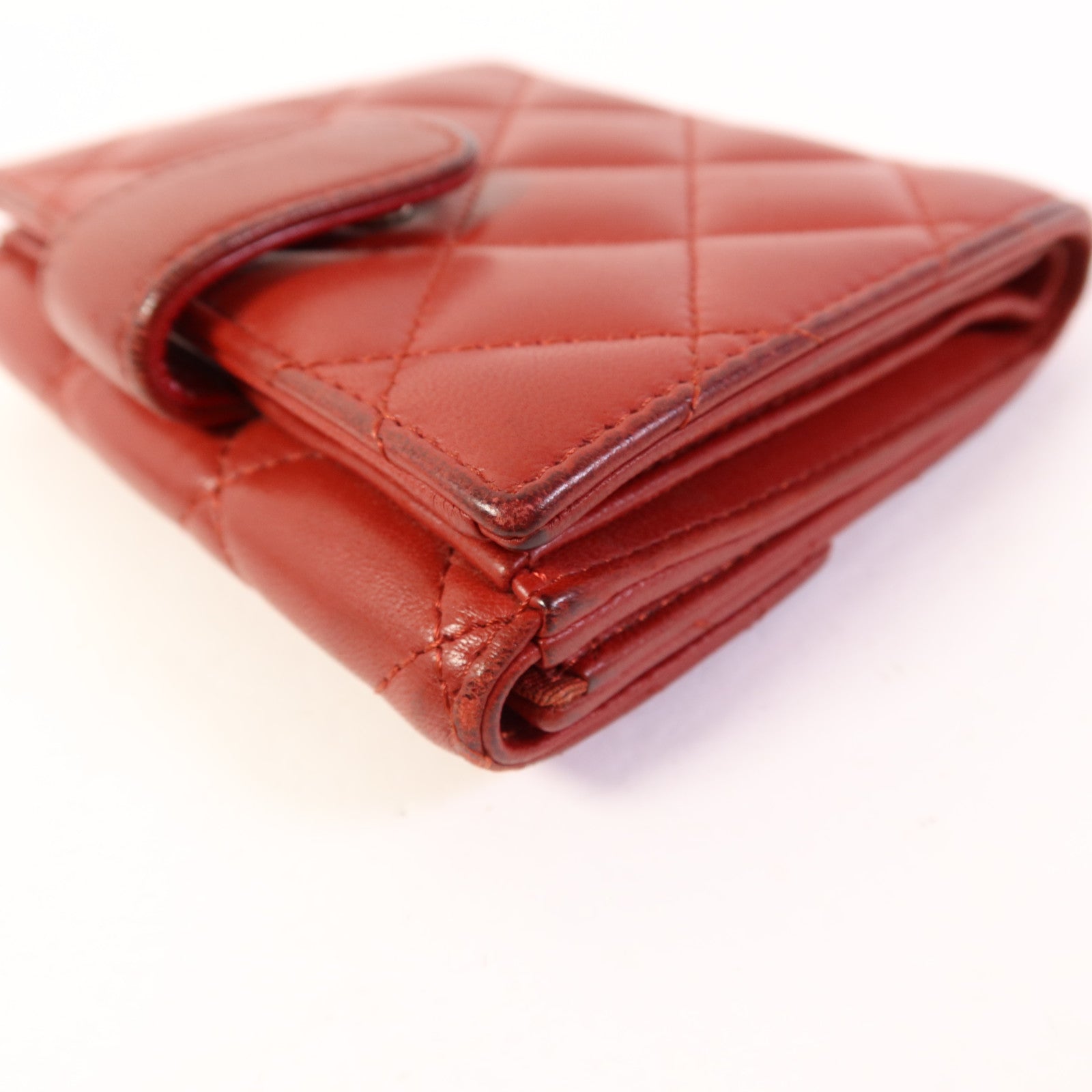 CHANEL 羊皮皮革Bifold Wallet銀扣錢包