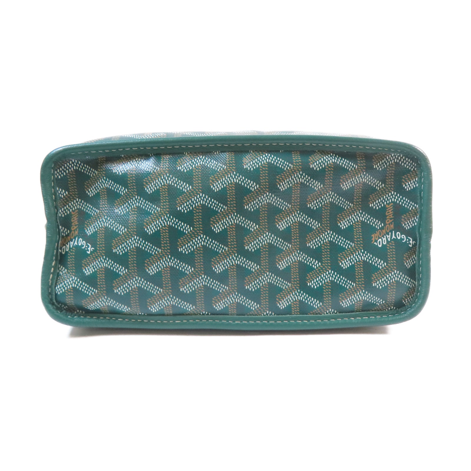 GOYARD 塗層帆布Anjou Mini Bag銀扣手挽袋綠色