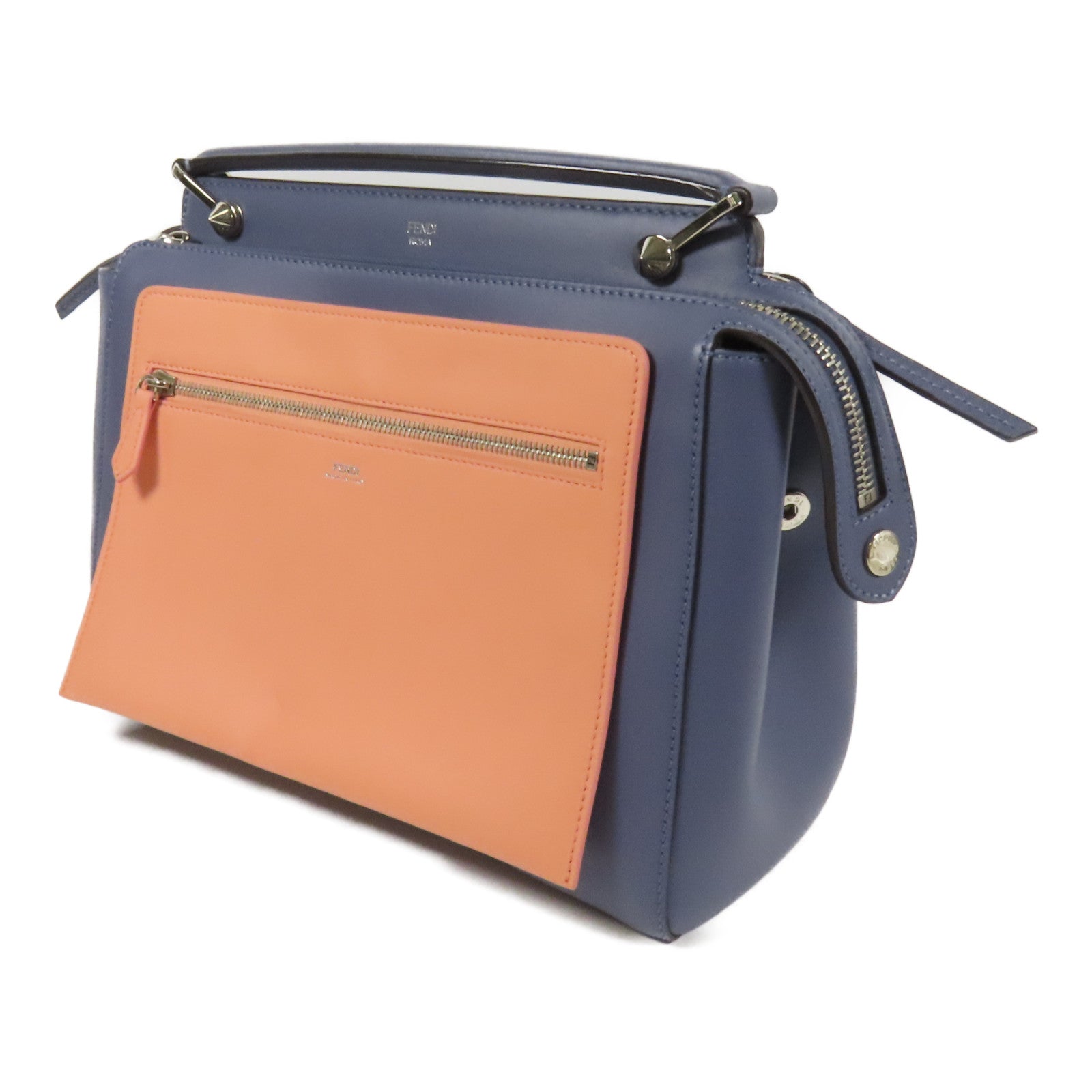 FENDI 牛皮皮革Dotcom銀扣手挽肩背兩用袋