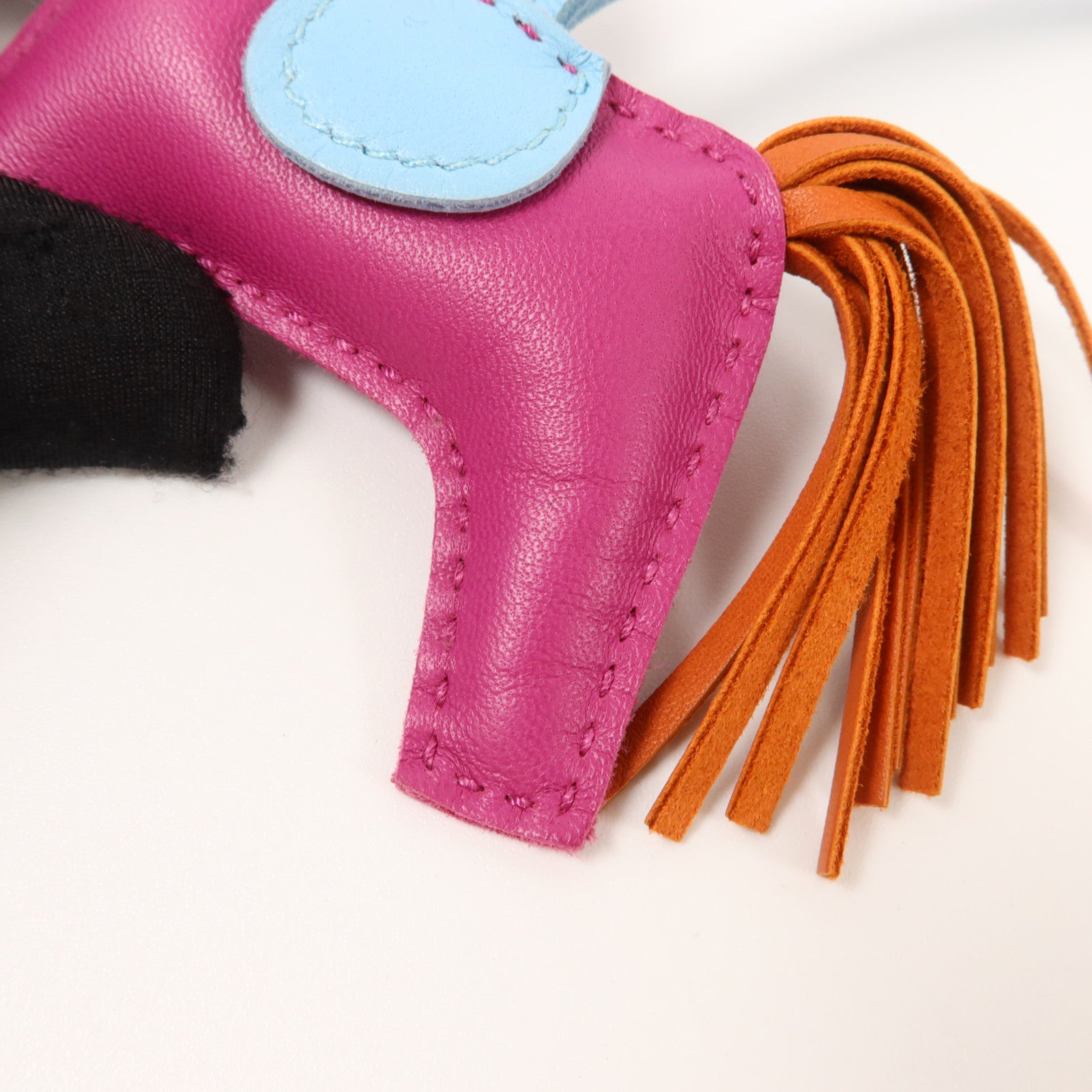 HERMES Milo皮革Rodeo PM掛飾Rose Purple/Celeste/Cornaline