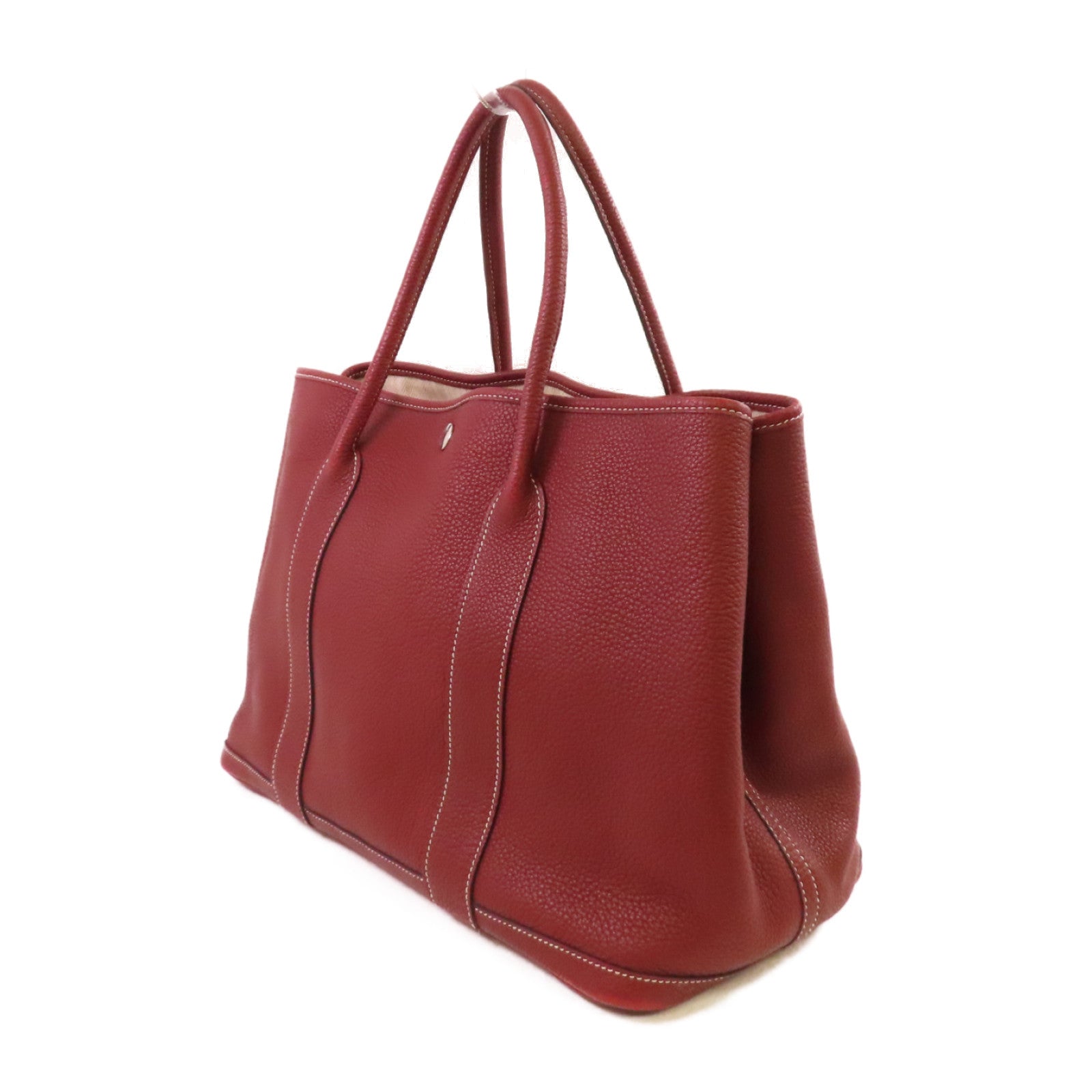 HERMES Negonda皮革Garden Party PM Tote Bag銀扣手挽袋55 Rouge H/愛馬仕紅色