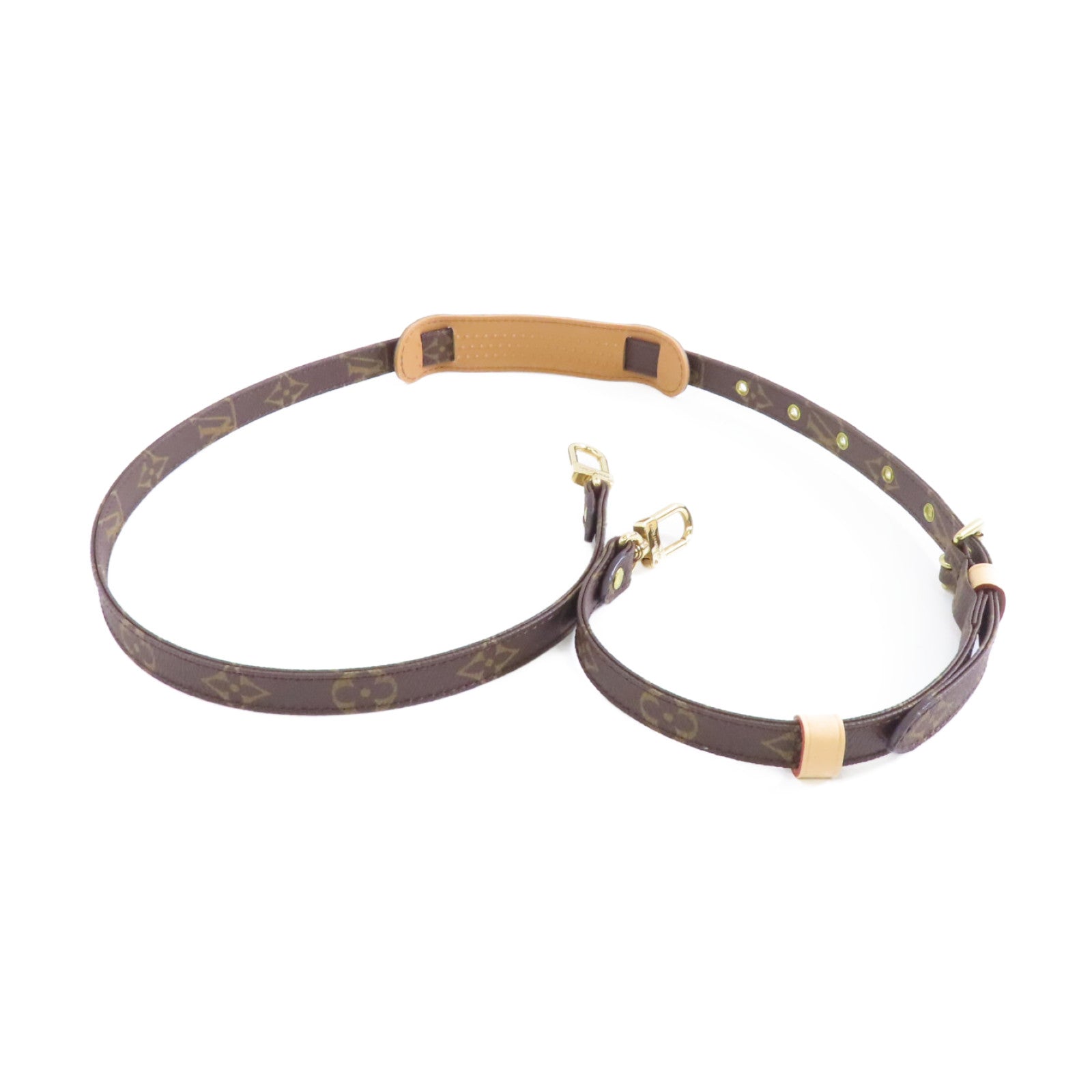 LOUIS VUITTON Monogram Shoulder Strap金扣掛飾棕色