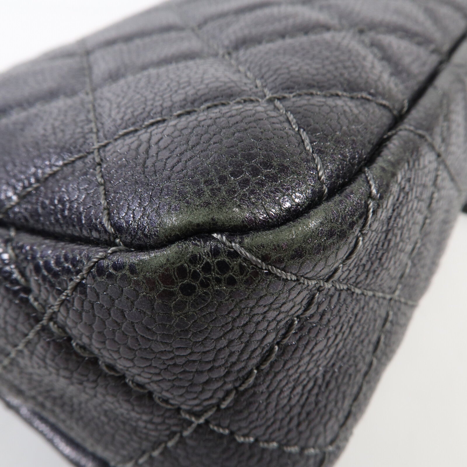 CHANEL 牛皮皮革Shoulder Bag銀扣鏈帶肩背袋