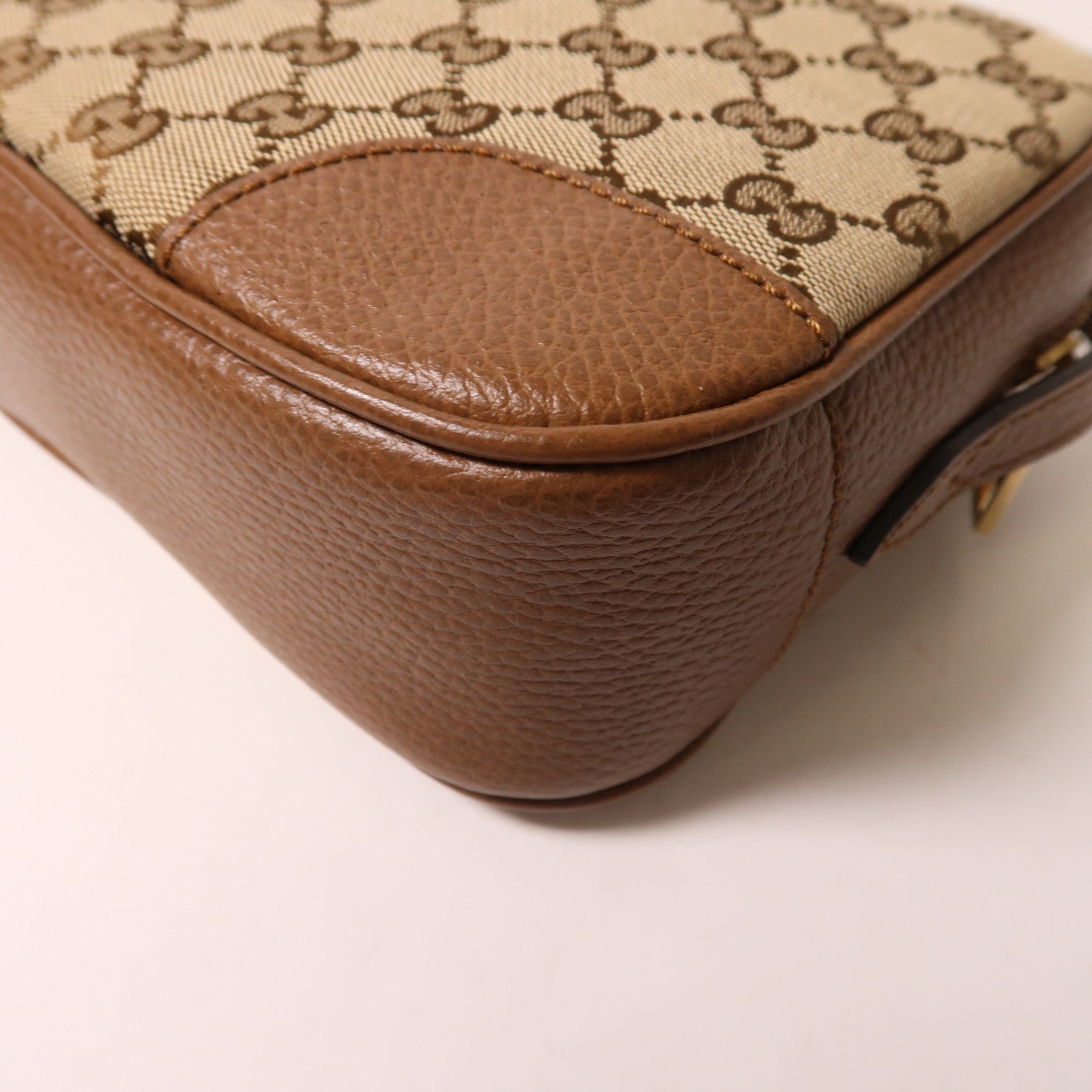 GUCCI GG SHW Shoulder Bag 520981 Coated Canvas/Calf Brown