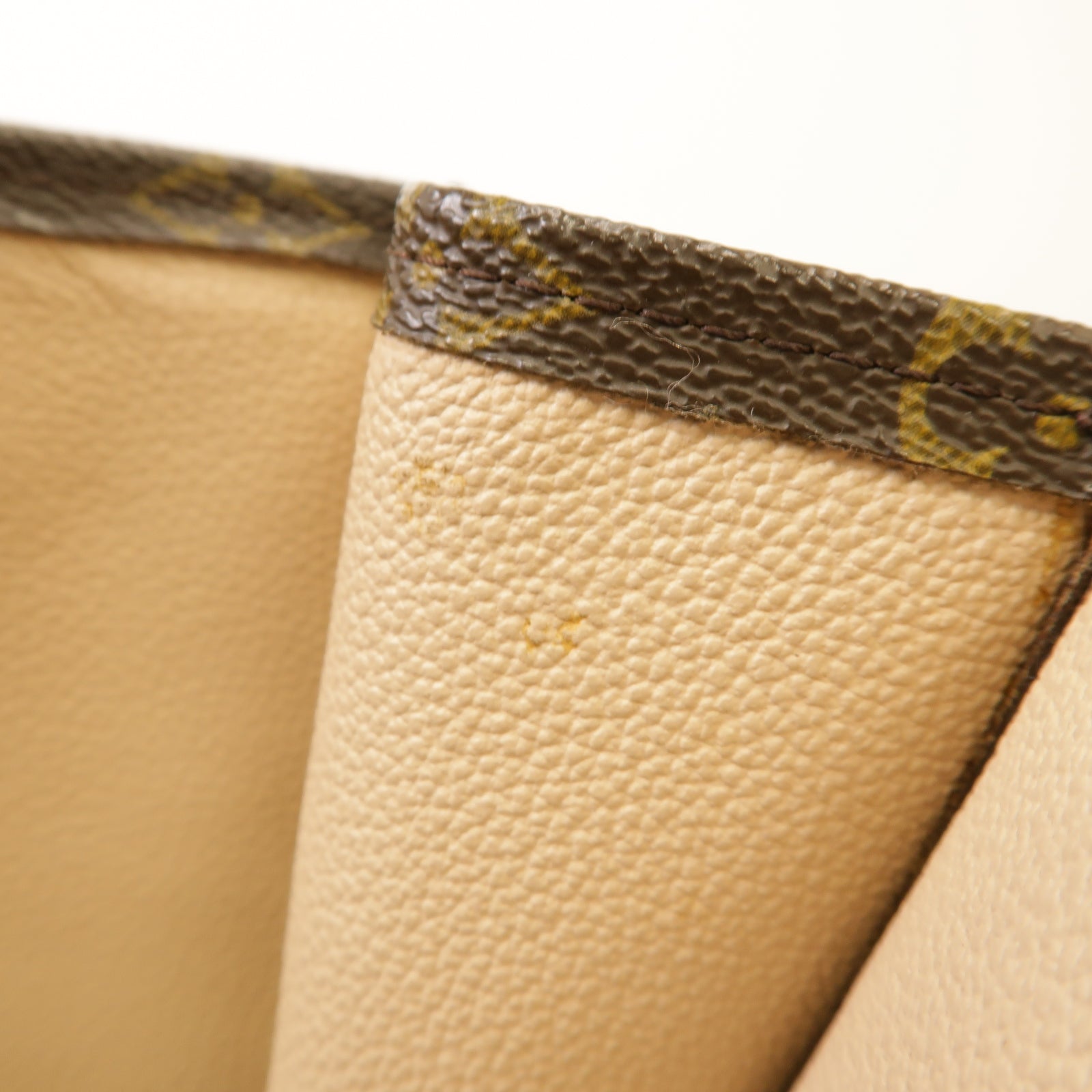 LOUIS VUITTON Monogram Sac Plat金扣手挽袋啡色