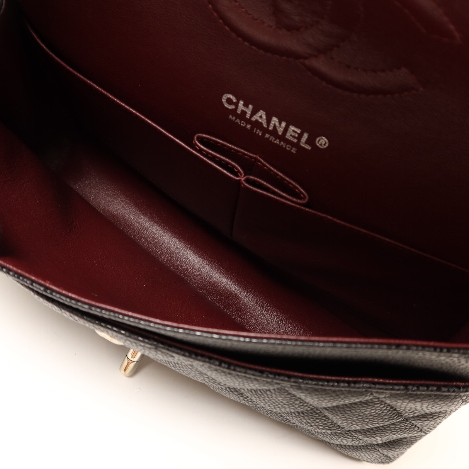 CHANEL 牛皮皮革Classic 25銀扣鏈帶肩背袋