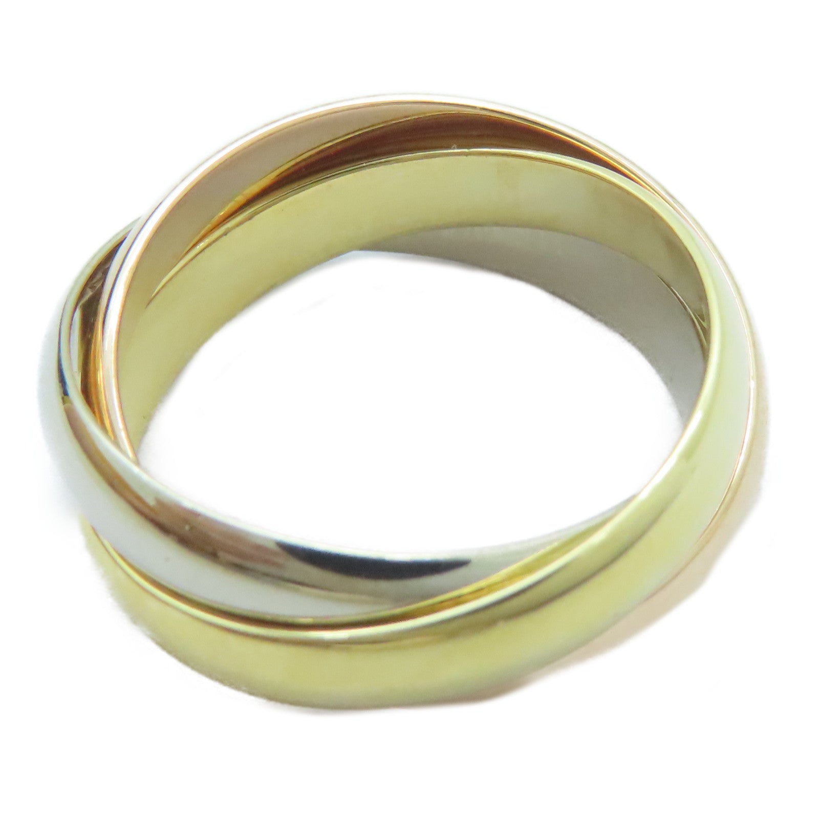 CARTIER 18K黃金/白金/玫瑰金Trinity戒指Cartier#51/US#5.75