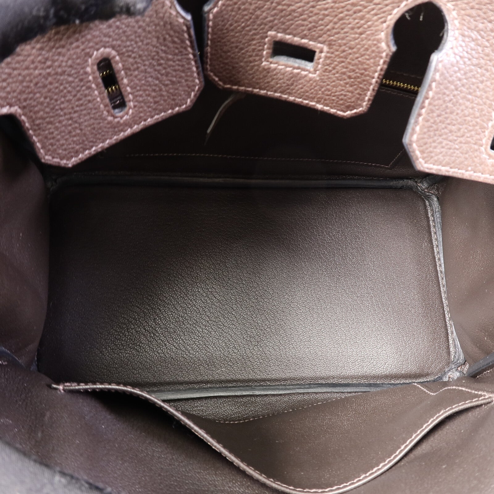 HERMES Barenia皮革Birkin 25手挽袋Ebene