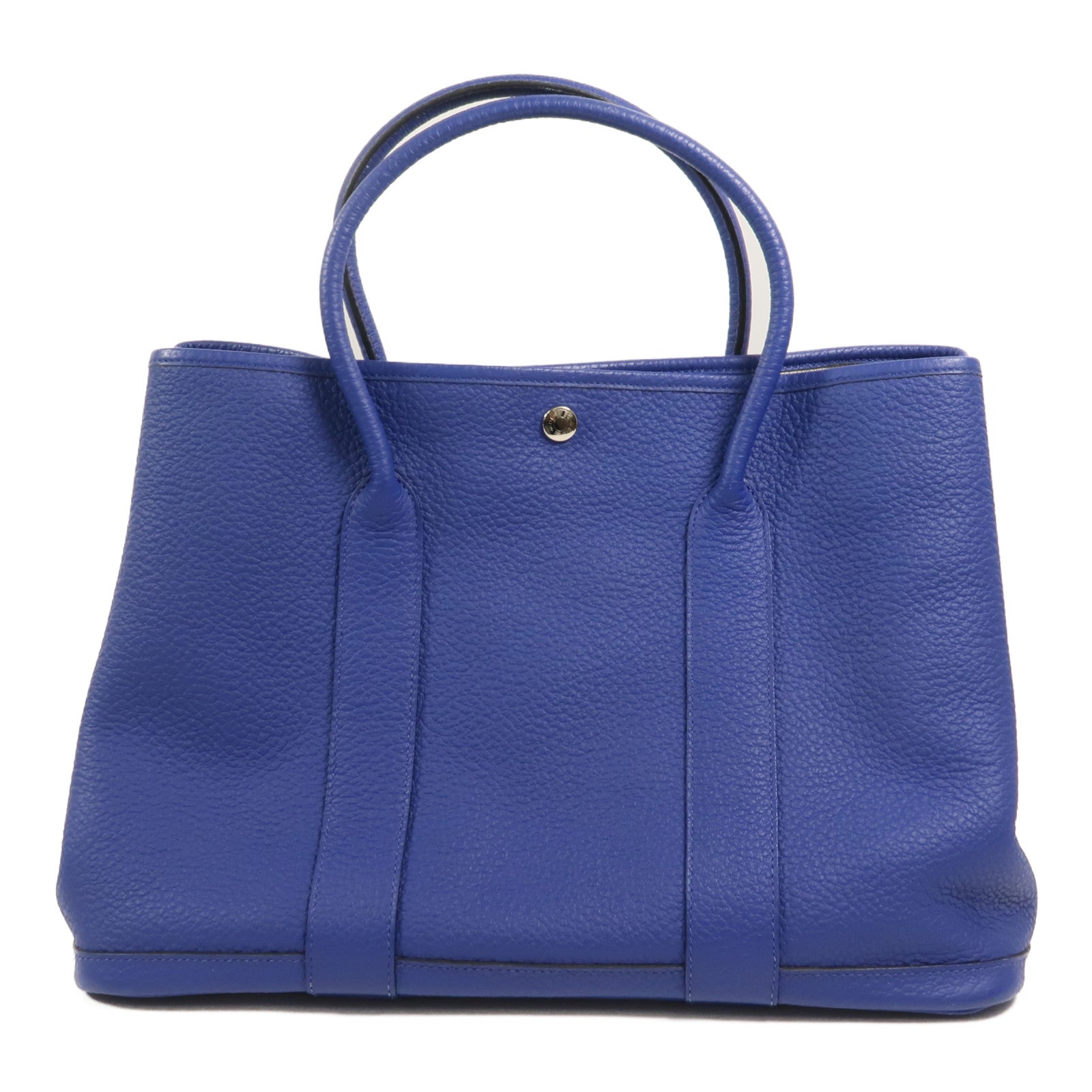 HERMES Negonda皮革Garden Party PM手挽袋Blue Electric