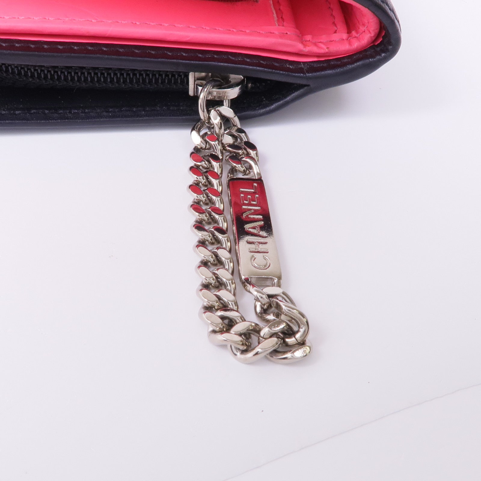 CHANEL 牛皮皮革Cambon Wallet銀扣錢包