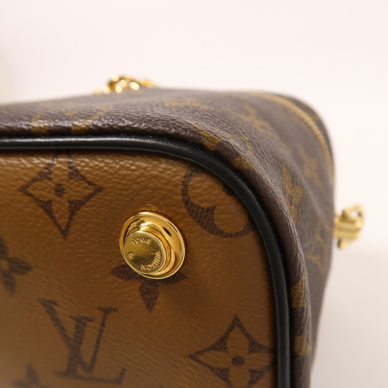 LOUIS VUITTON 【激減優惠】Monogram Reverse Vanity PM金扣手挽肩背兩用袋棕色