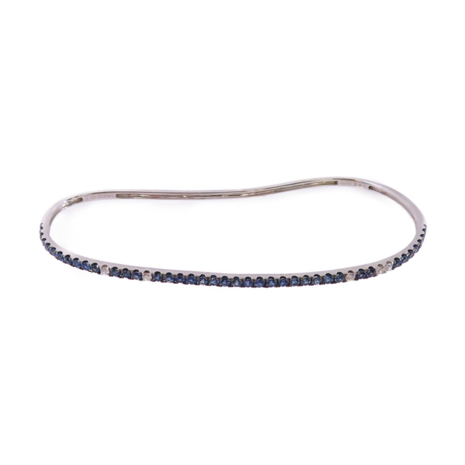 JEWELRY 18K白金/1.27ct藍寶石Hand Bangle手鐲